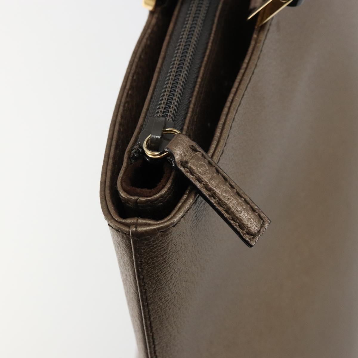 GUCCI Bamboo Hand Bag Leather Bronze Gold 002 2122 0507 Auth 177512