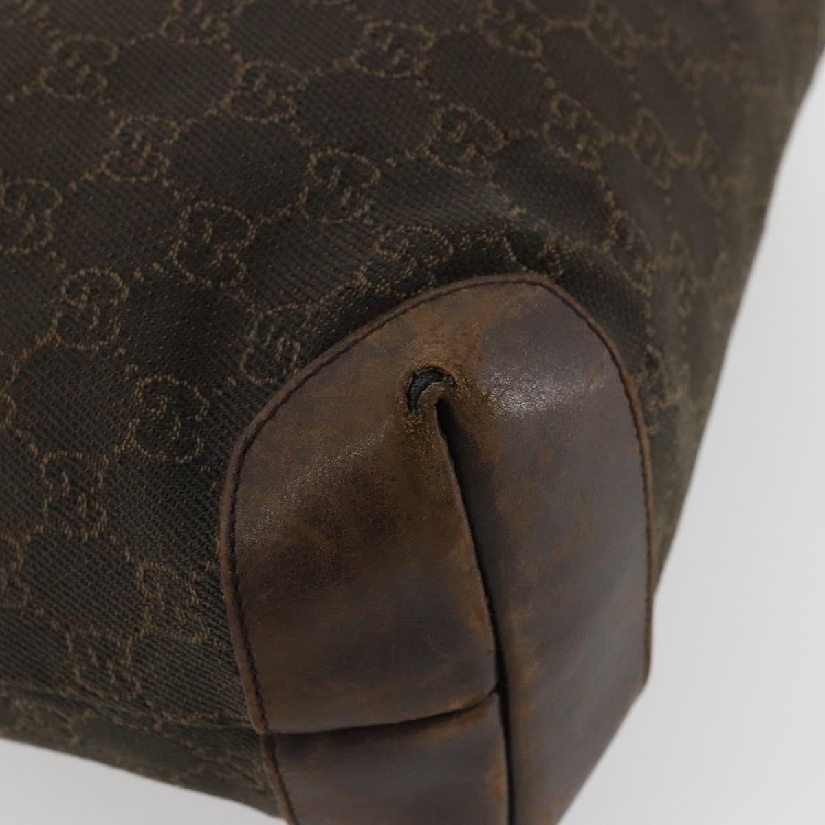 GUCCI GG Canvas Tote Bag Brown Silver 28892 Auth 177516