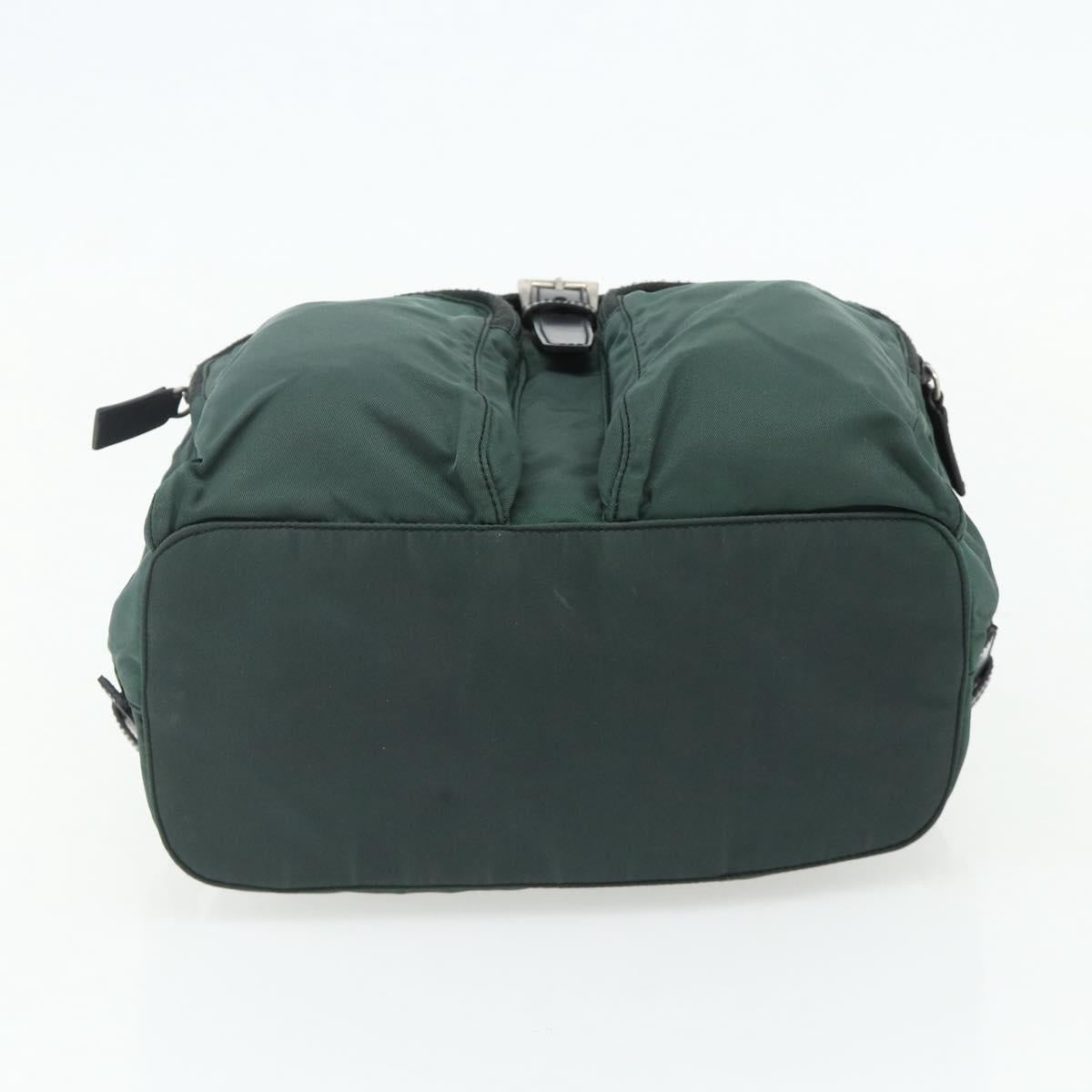 PRADA Backpack Nylon Green Silver Auth 177517