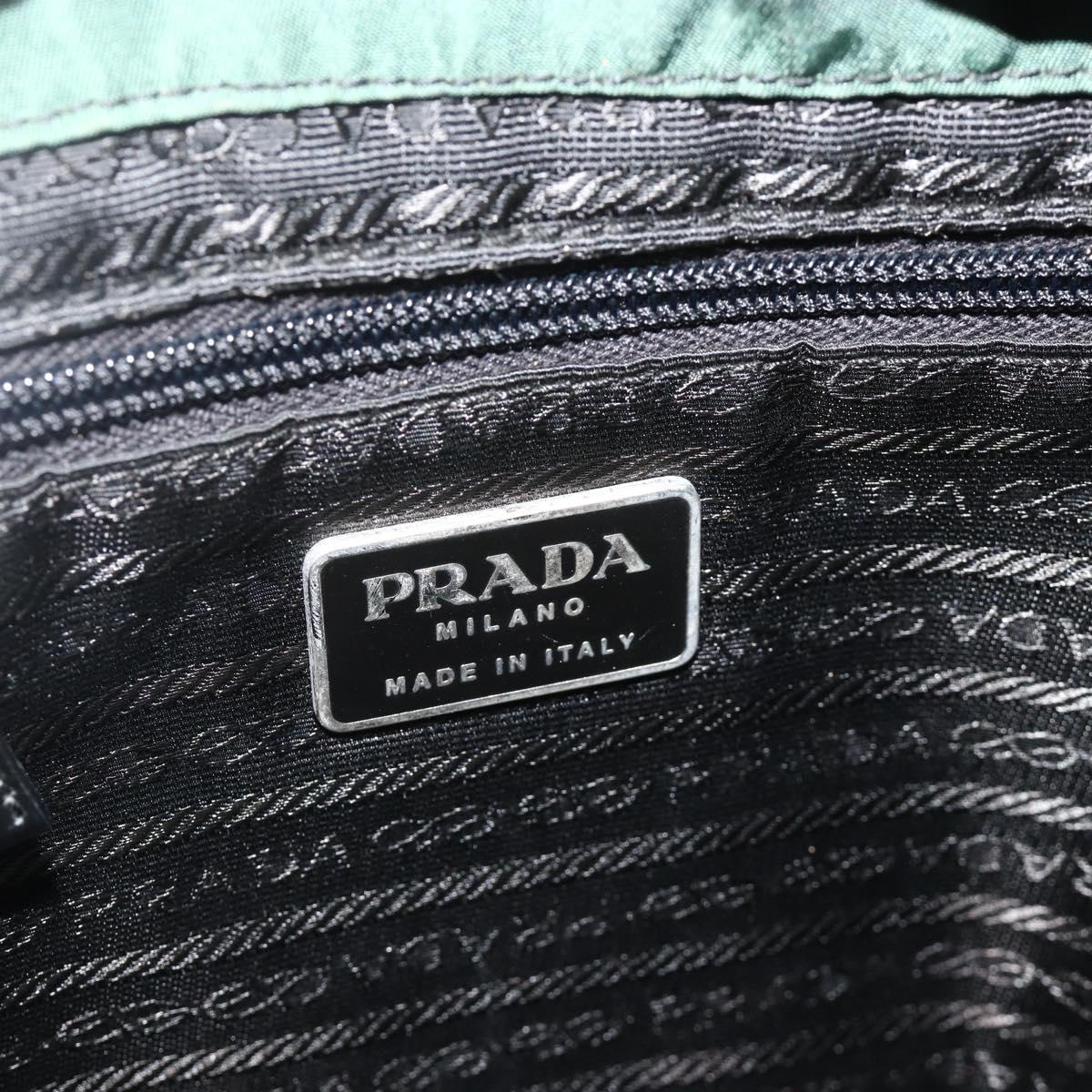 PRADA Backpack Nylon Green Silver Auth 177517