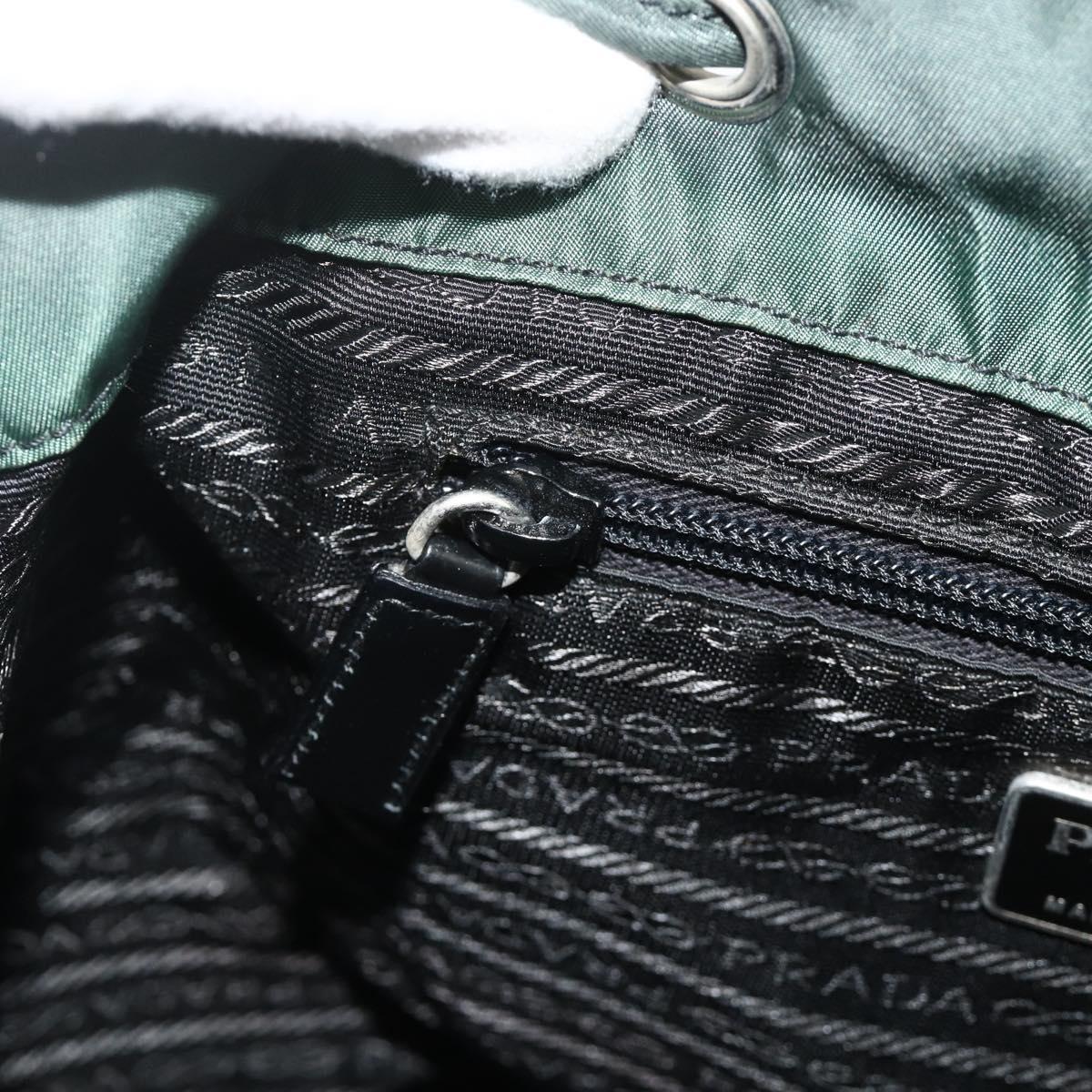 PRADA Backpack Nylon Green Silver Auth 177517