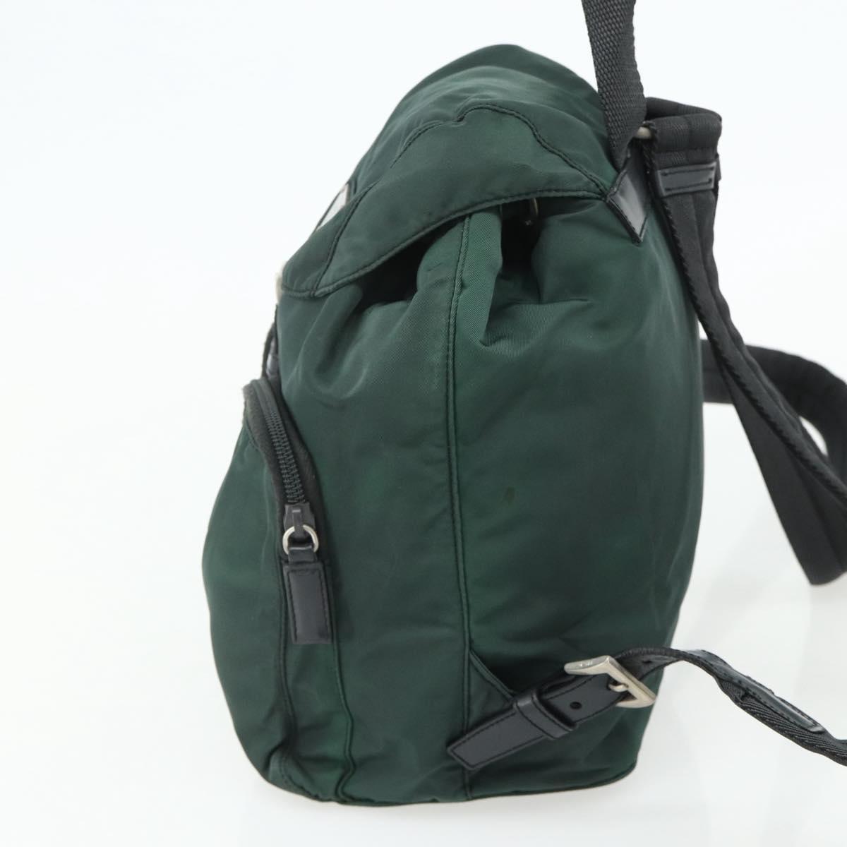 PRADA Backpack Nylon Green Silver Auth 177517