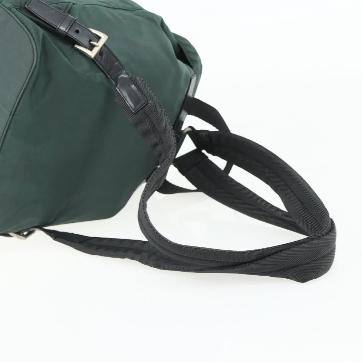 PRADA Backpack Nylon Green Silver Auth 177517