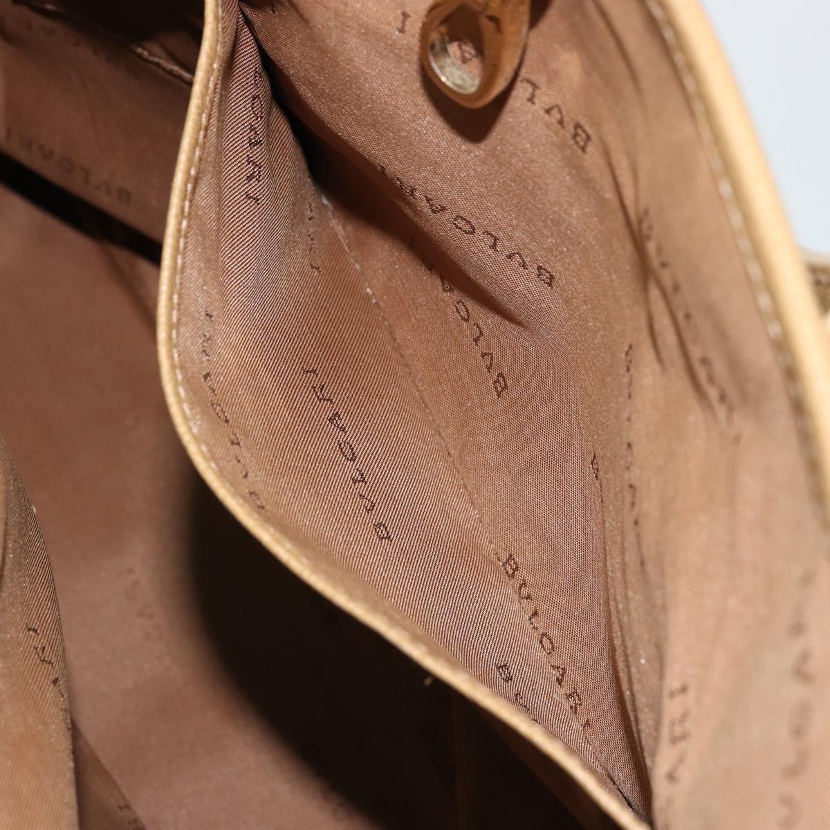 BVLGARI Logo Mania Tote Bag Canvas Beige Gold Auth 177518