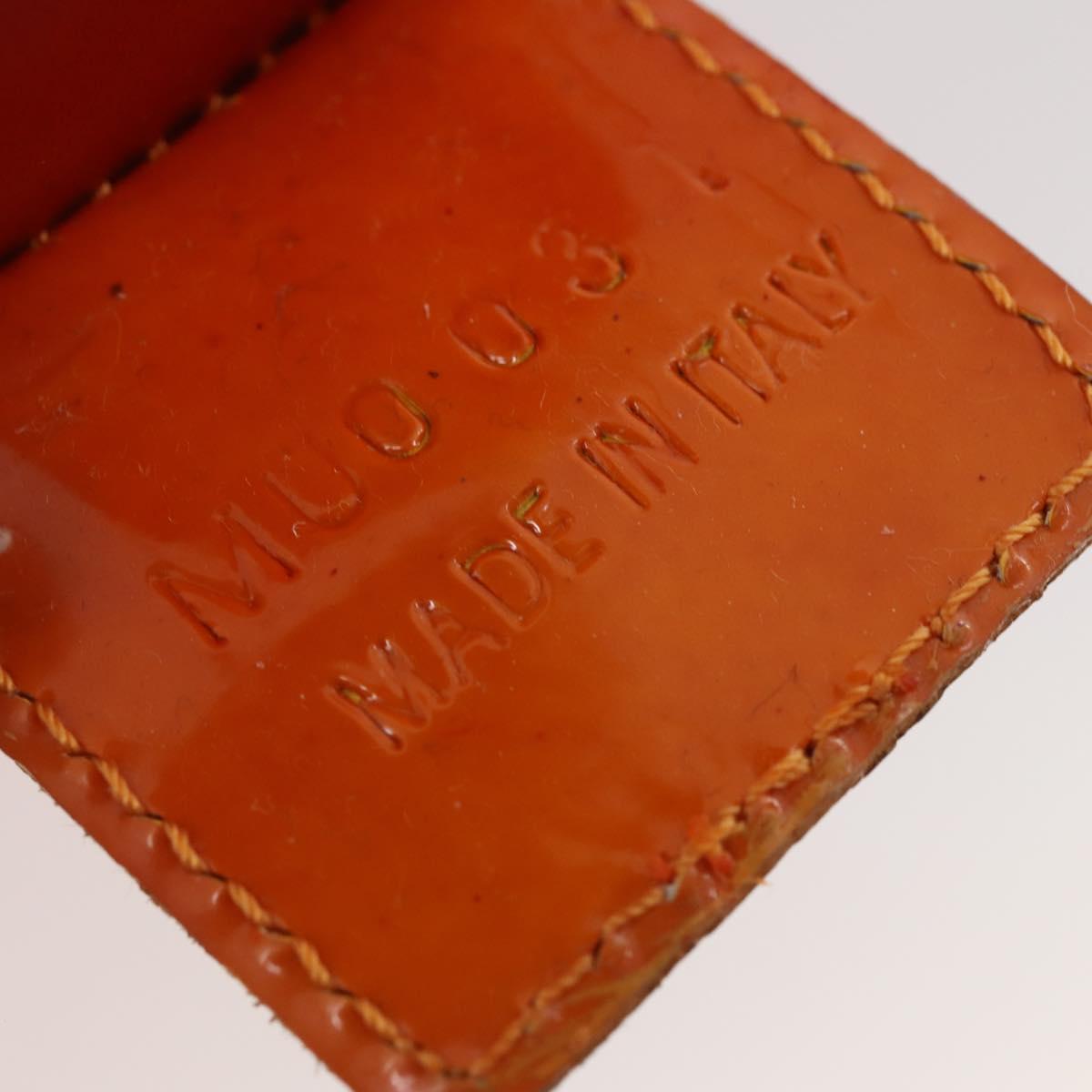 Christian Dior Hand Bag Vinyl Orange Auth 177521