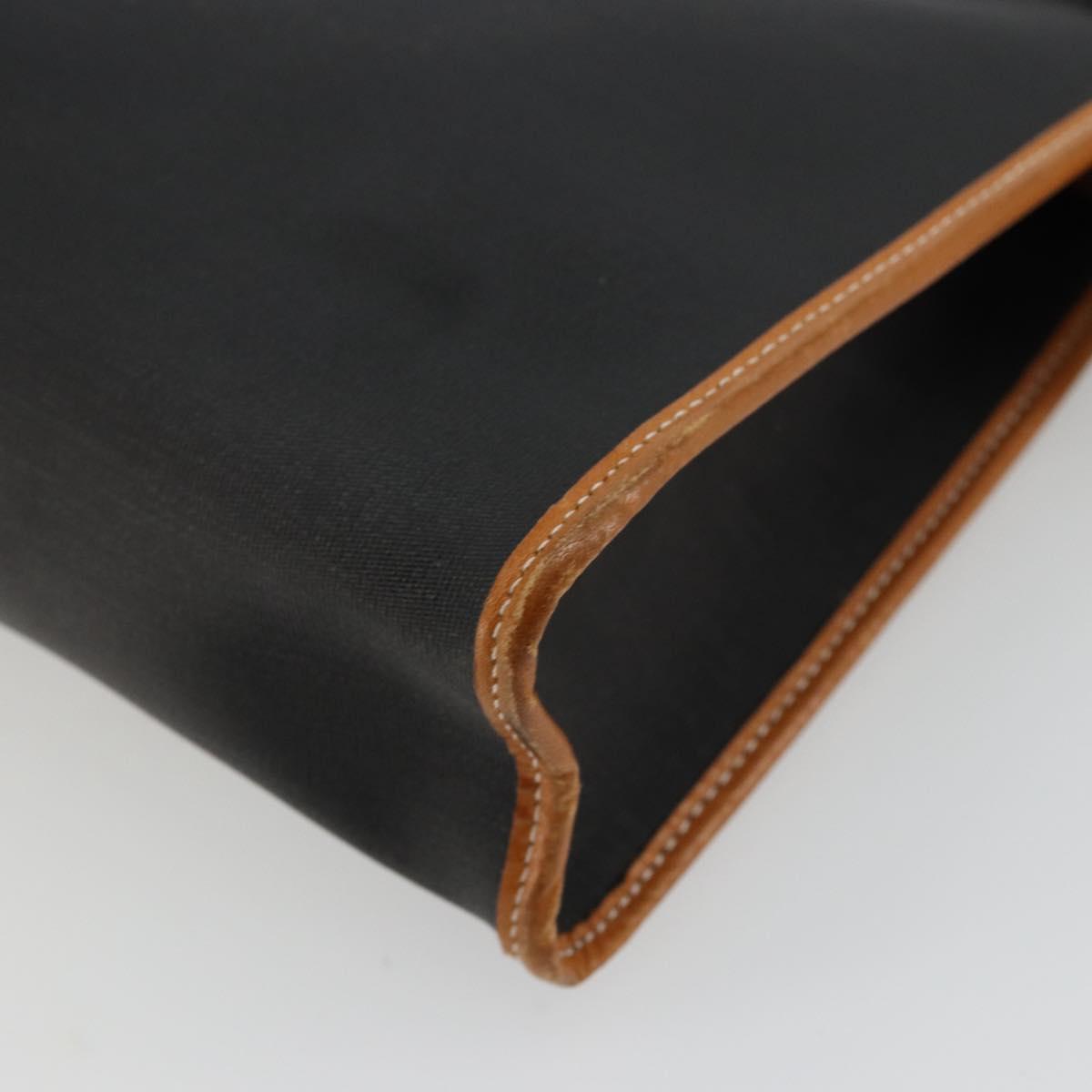 Christian Dior Clutch Bag Coated Canvas Beige Gold Auth 177532
