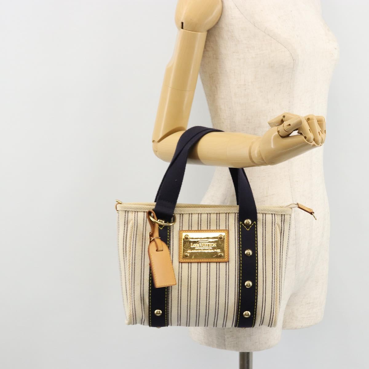 LOUIS VUITTON Antigua Cabas PM Hand Bag Beige M40134 LV Auth 177549