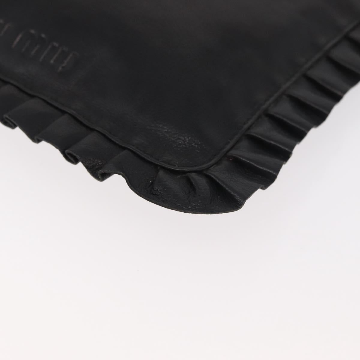 Miu Miu Shoulder Bag Leather Black Auth 177550