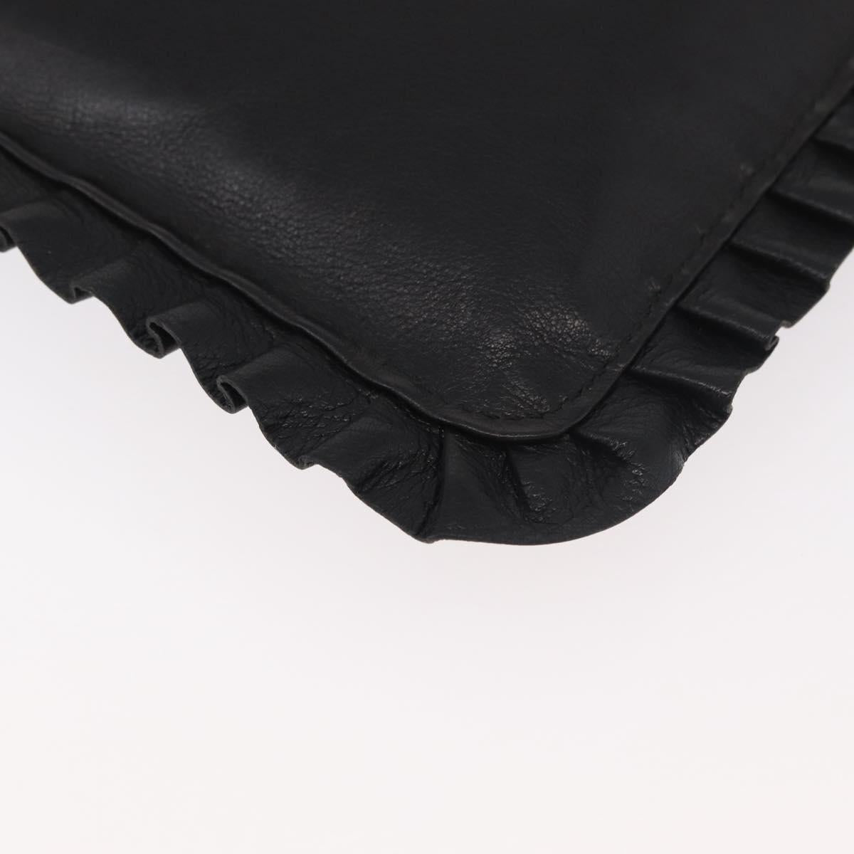 Miu Miu Shoulder Bag Leather Black Auth 177550