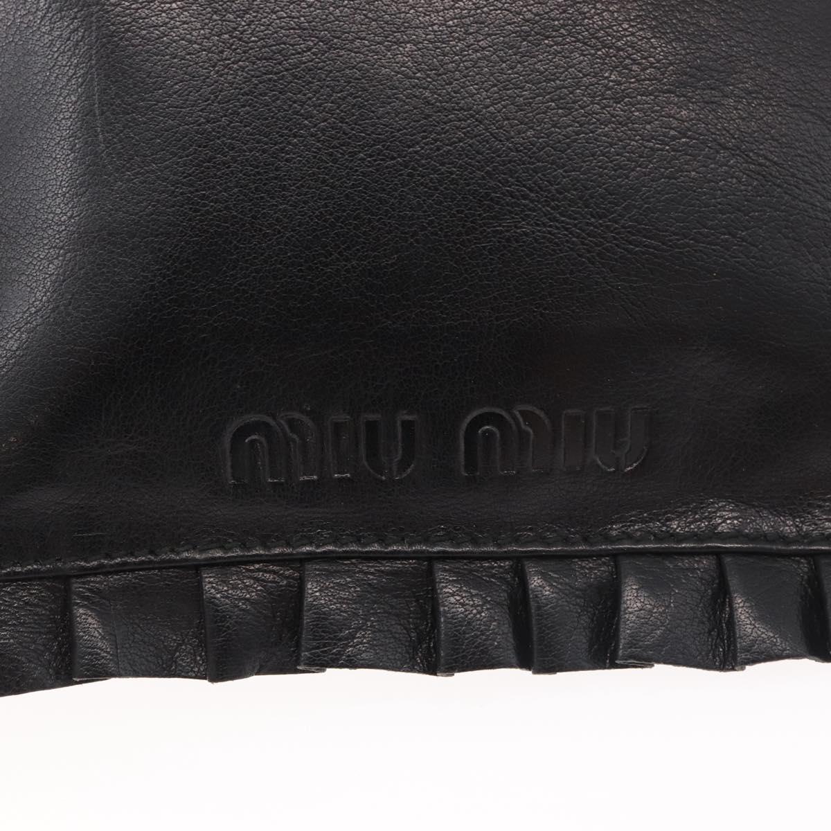 Miu Miu Shoulder Bag Leather Black Auth 177550