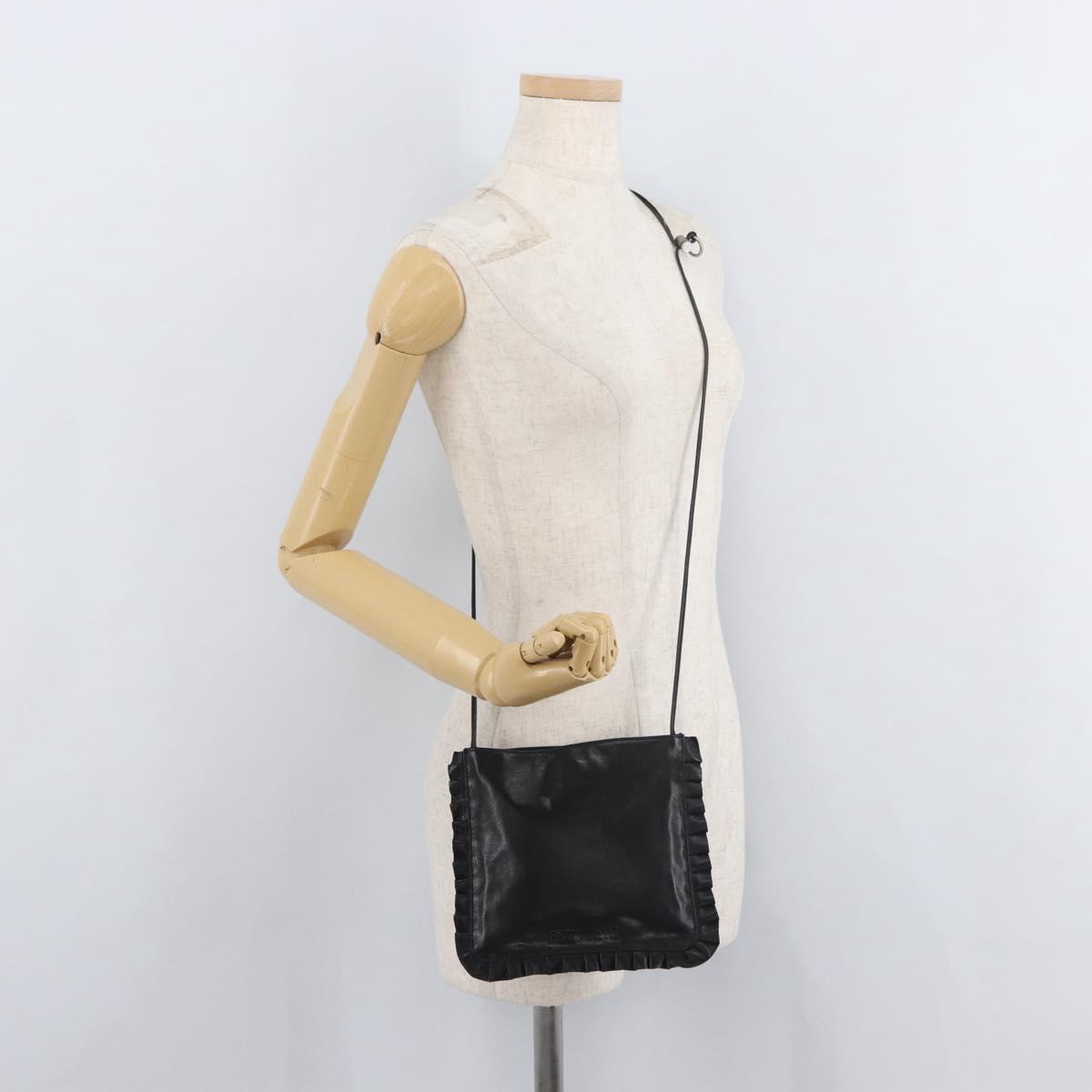Miu Miu Shoulder Bag Leather Black Auth 177550