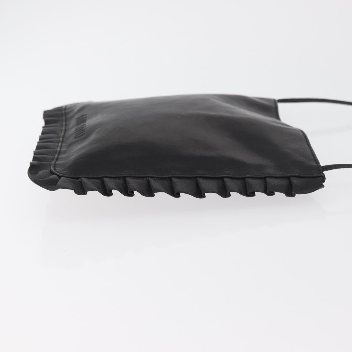 Miu Miu Shoulder Bag Leather Black Auth 177550