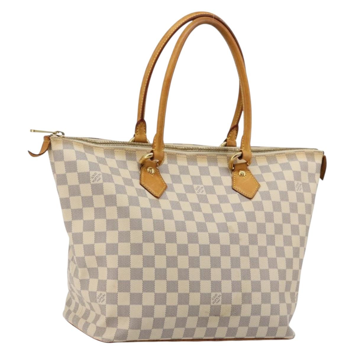 LOUIS VUITTON Damier Azur Saleya MM Tote Bag N51185 LV Auth 177559