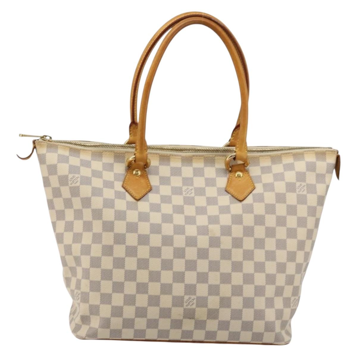 LOUIS VUITTON Damier Azur Saleya MM Tote Bag N51185 LV Auth 177559