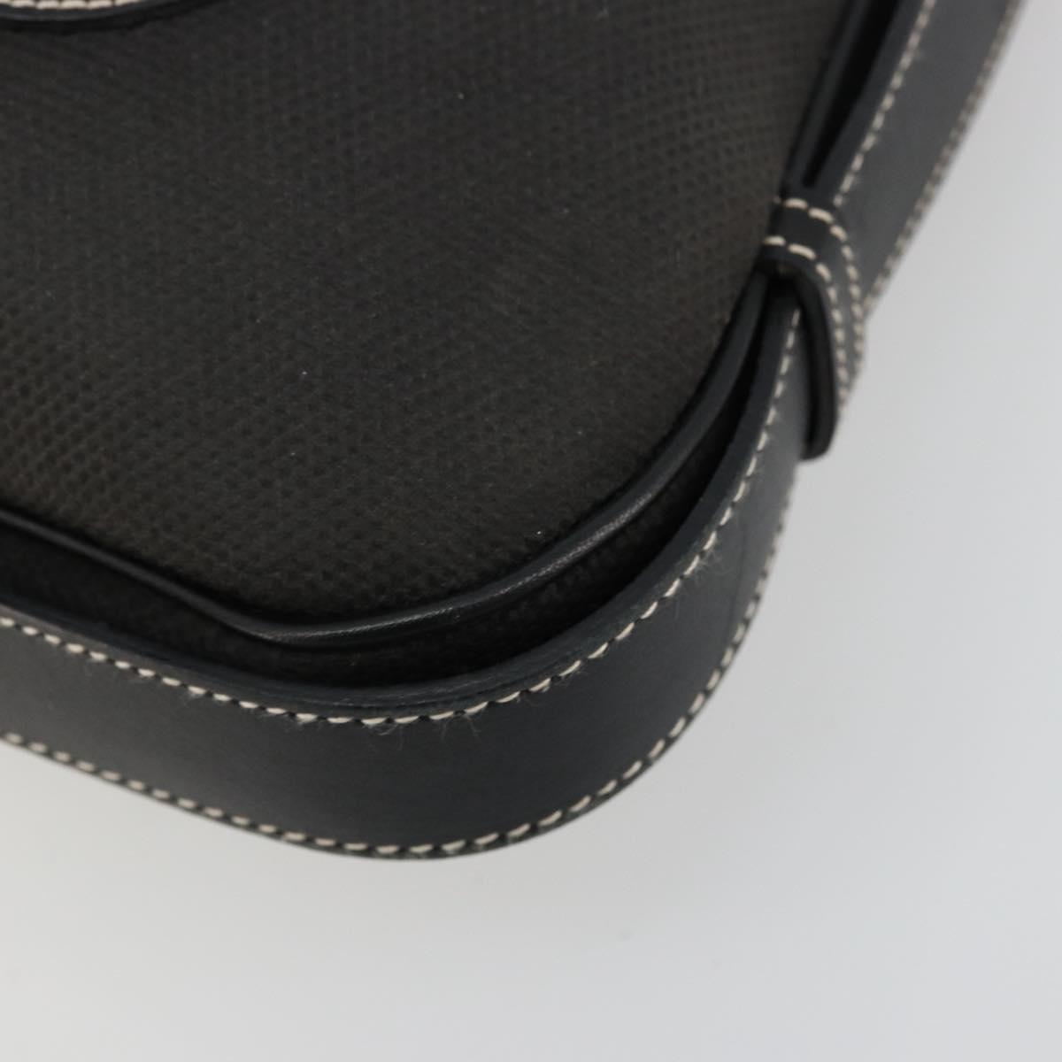 Salvatore Ferragamo Shoulder Bag Coated Canvas Black Silver Auth 177567