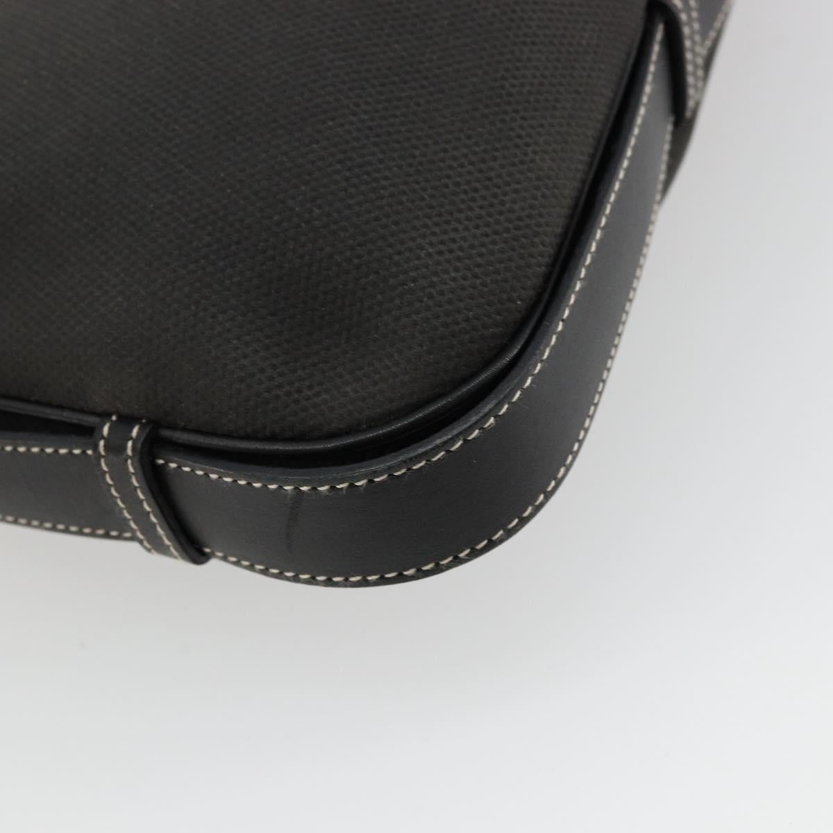Salvatore Ferragamo Shoulder Bag Coated Canvas Black Silver Auth 177567