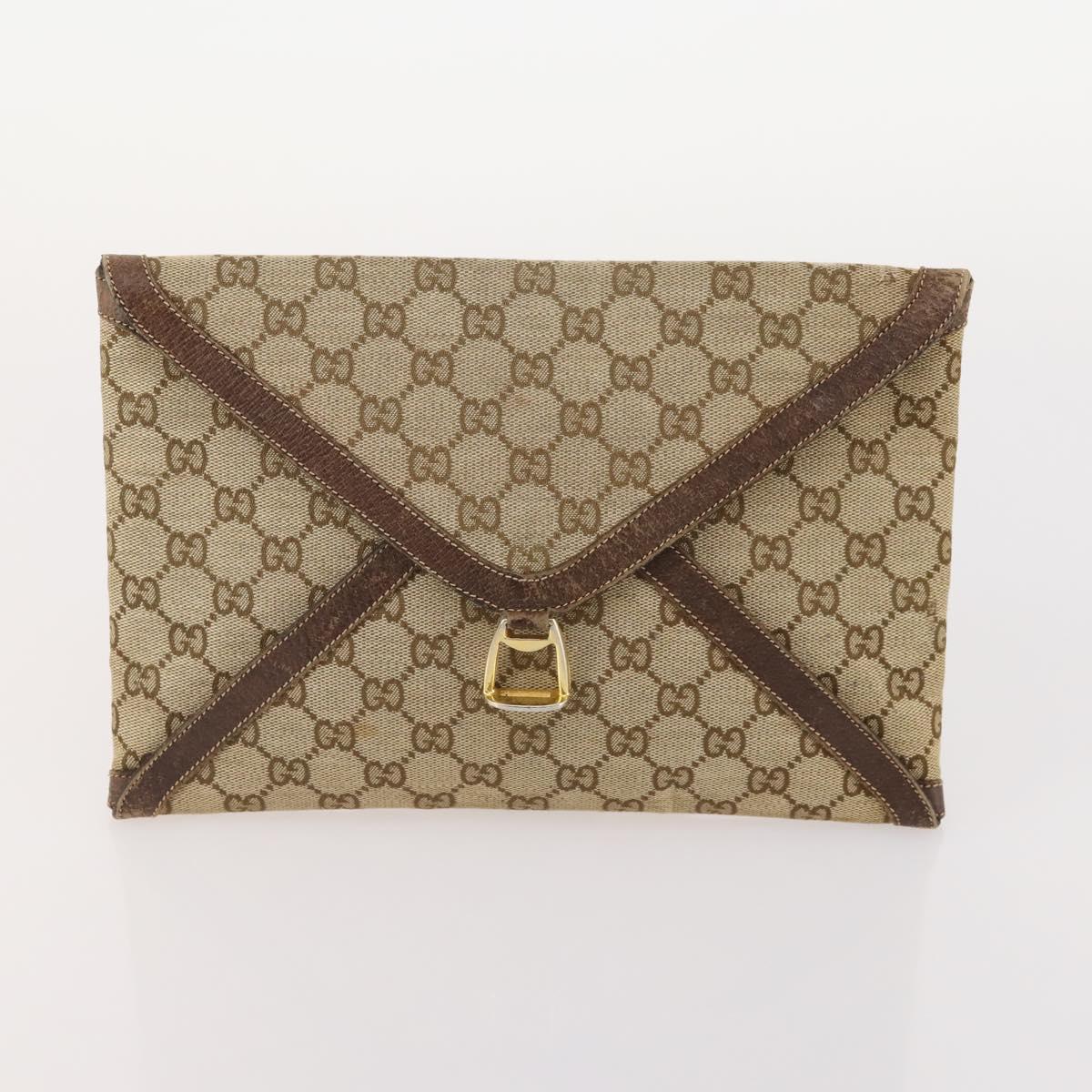 GUCCI MCM GG Canvas Vicetos Logogram Clutch Bag 3 Set Beige Brown Auth 177575