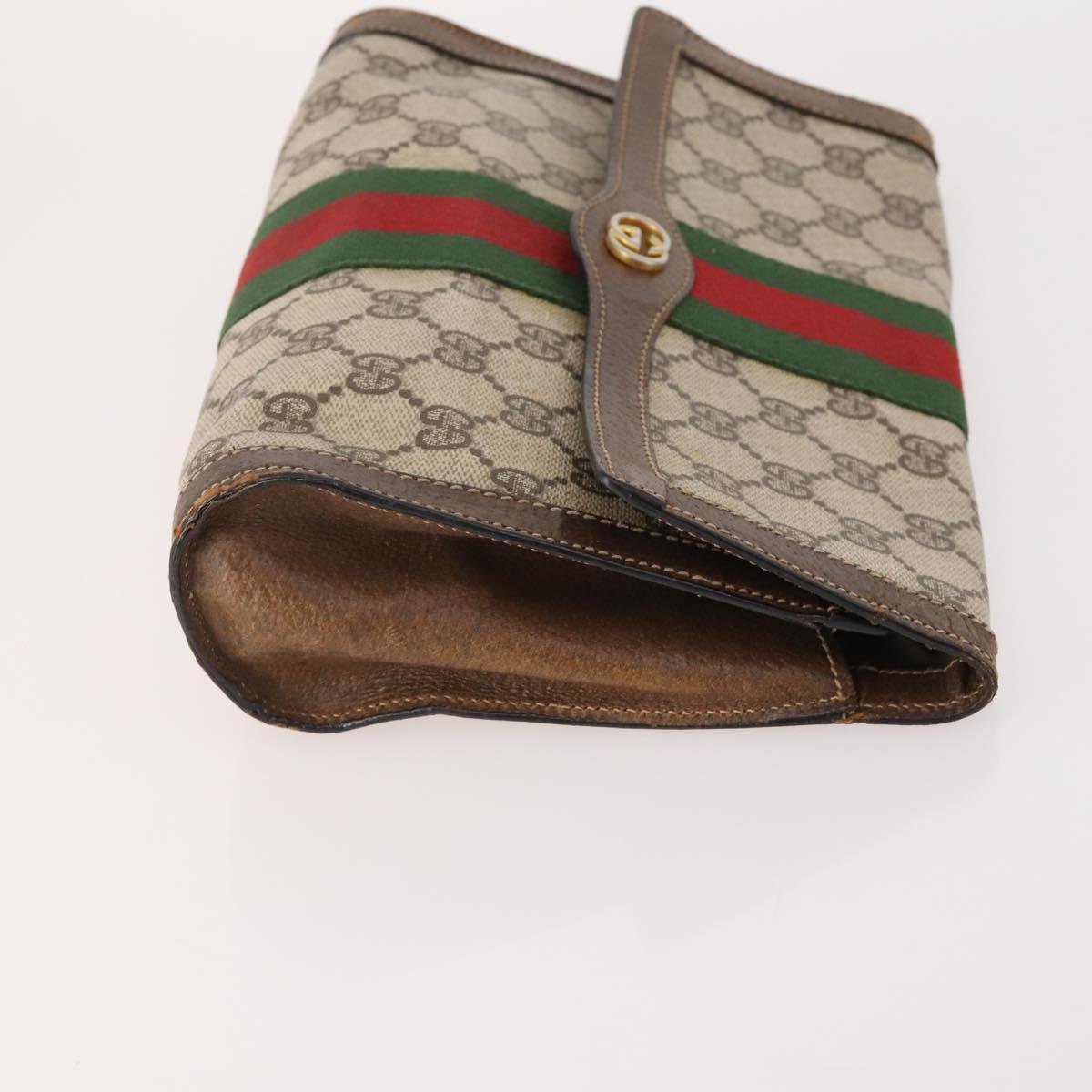 GUCCI MCM GG Canvas Vicetos Logogram Clutch Bag 3 Set Beige Brown Auth 177575