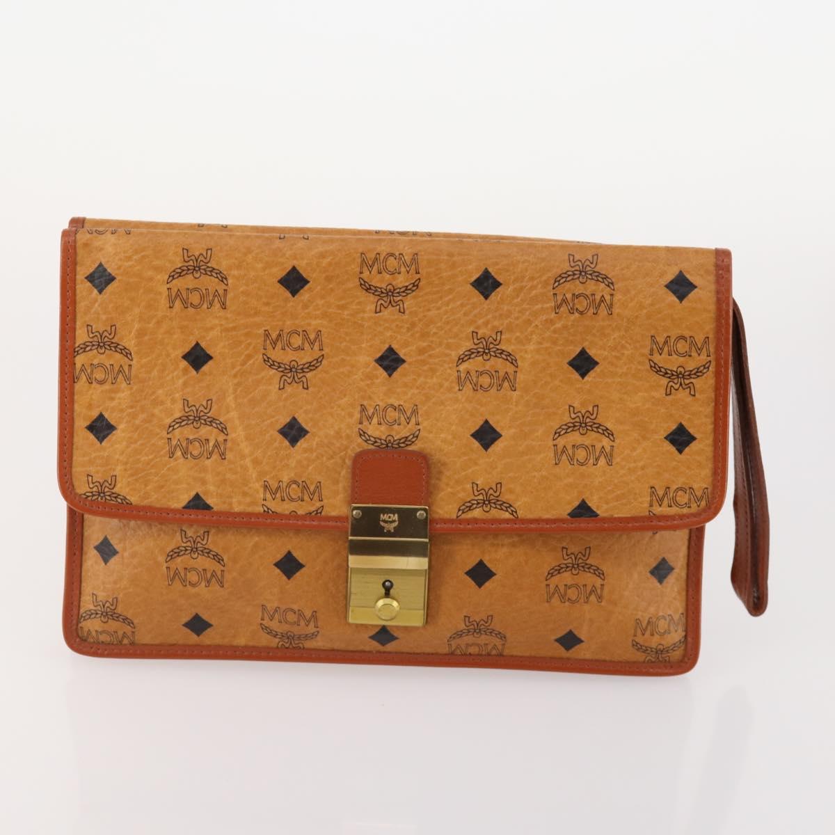 GUCCI MCM GG Canvas Vicetos Logogram Clutch Bag 3 Set Beige Brown Auth 177575