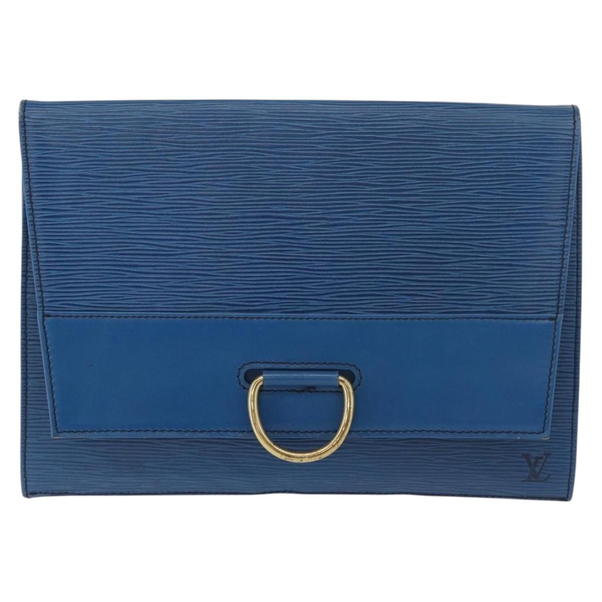 LOUIS VUITTON Epi Jena Clutch Bag Blue M52715 LV Auth 177598