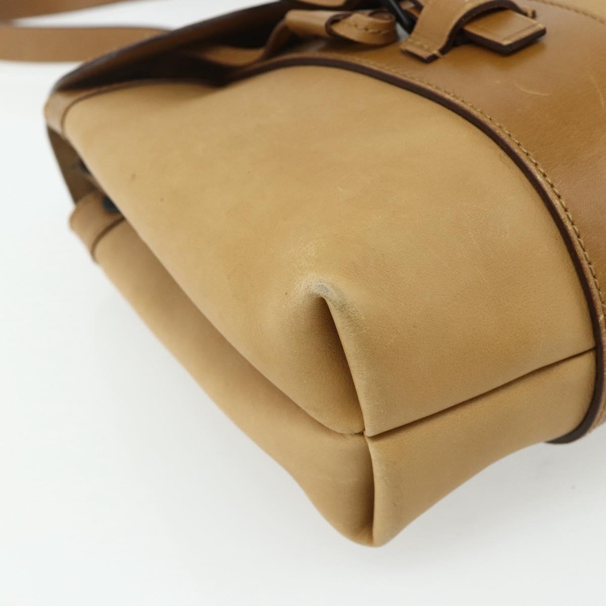 GUCCI Hand Bag Leather Beige 101287 Auth 177601