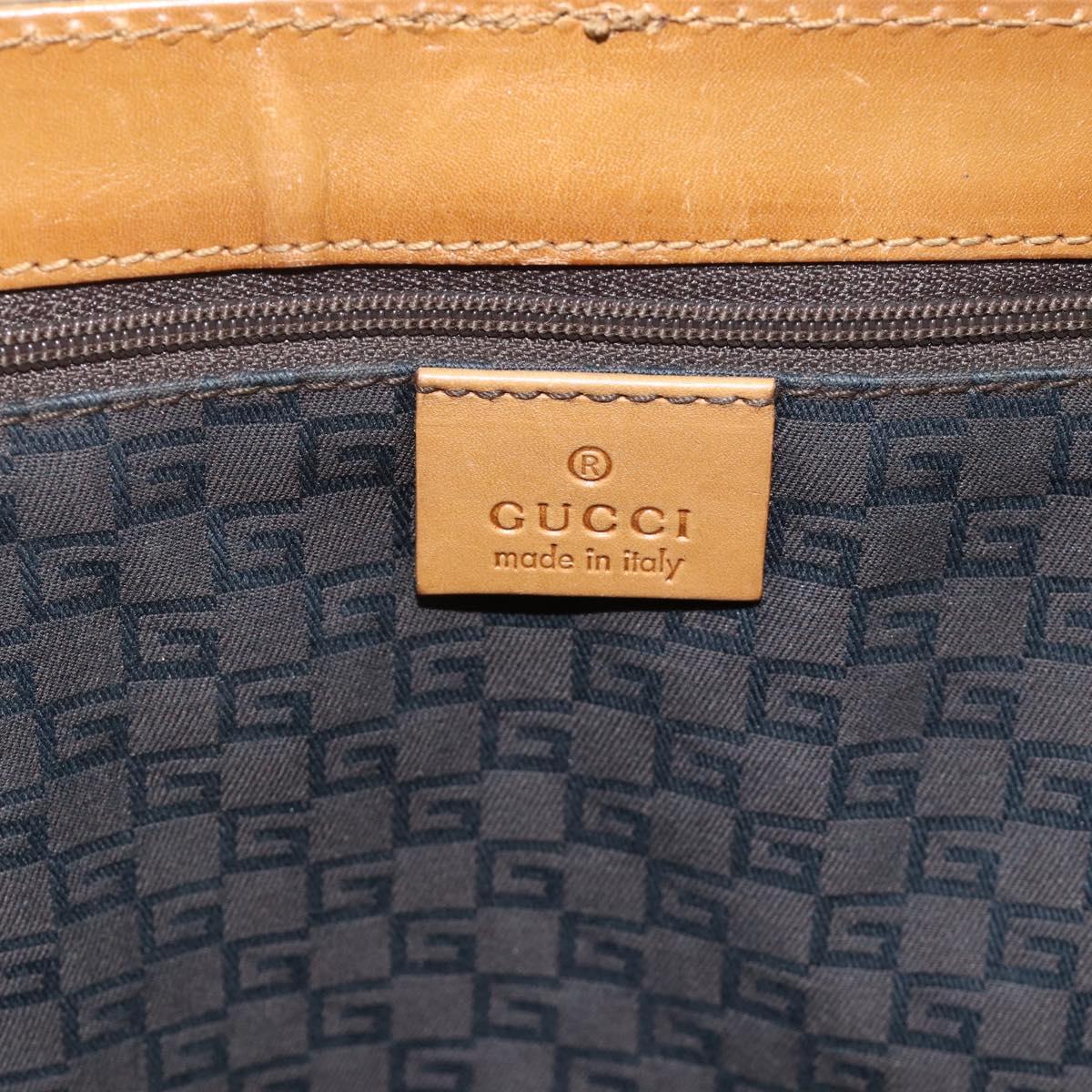 GUCCI Hand Bag Leather Beige 101287 Auth 177601