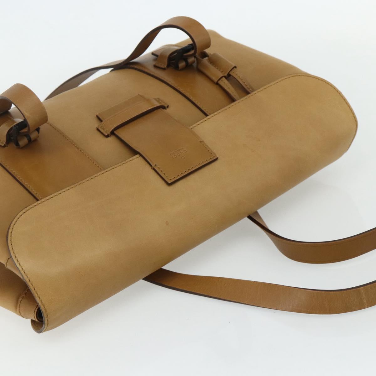 GUCCI Hand Bag Leather Beige 101287 Auth 177601