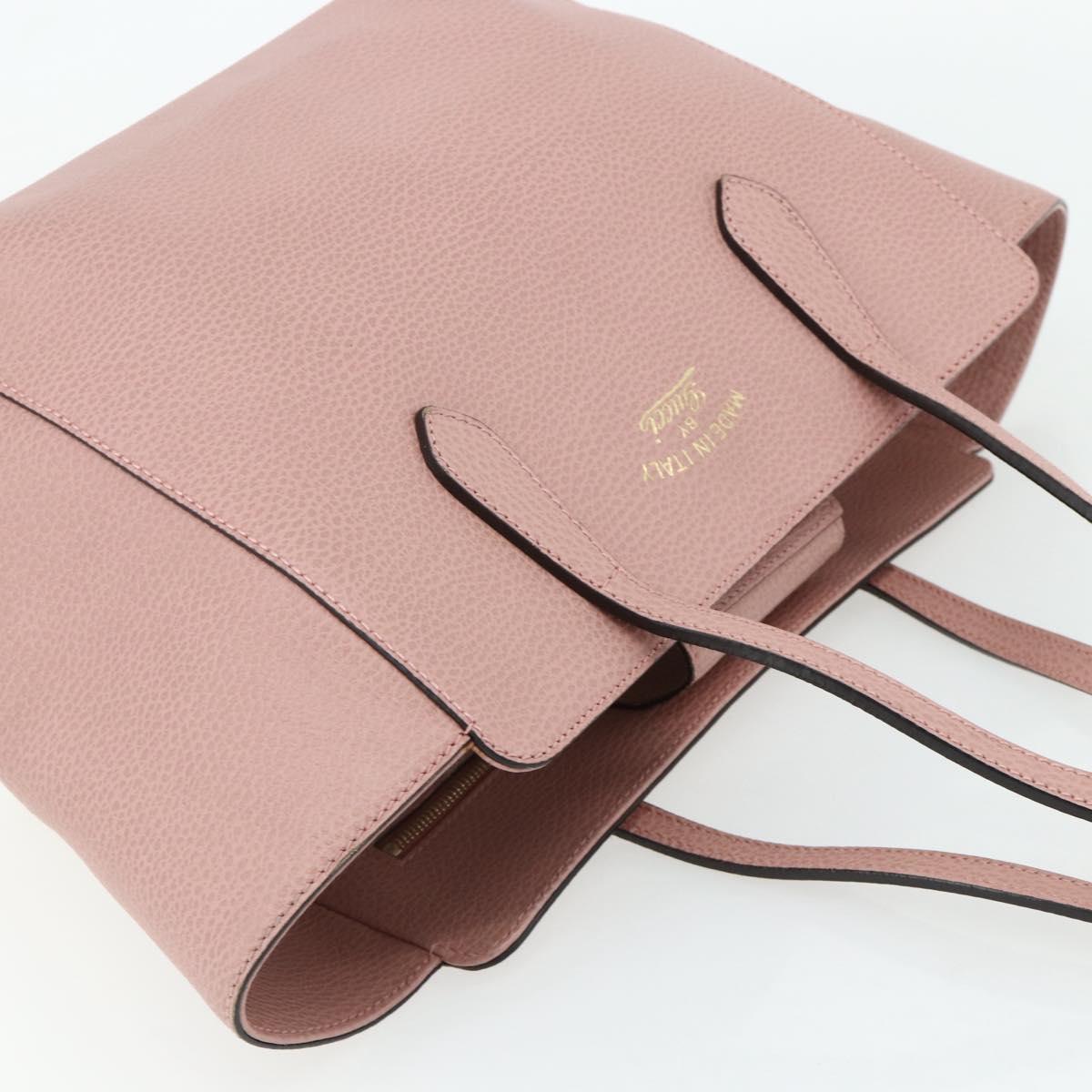 GUCCI Swing Tote Bag Leather Pink Gold 354408 Auth 177603