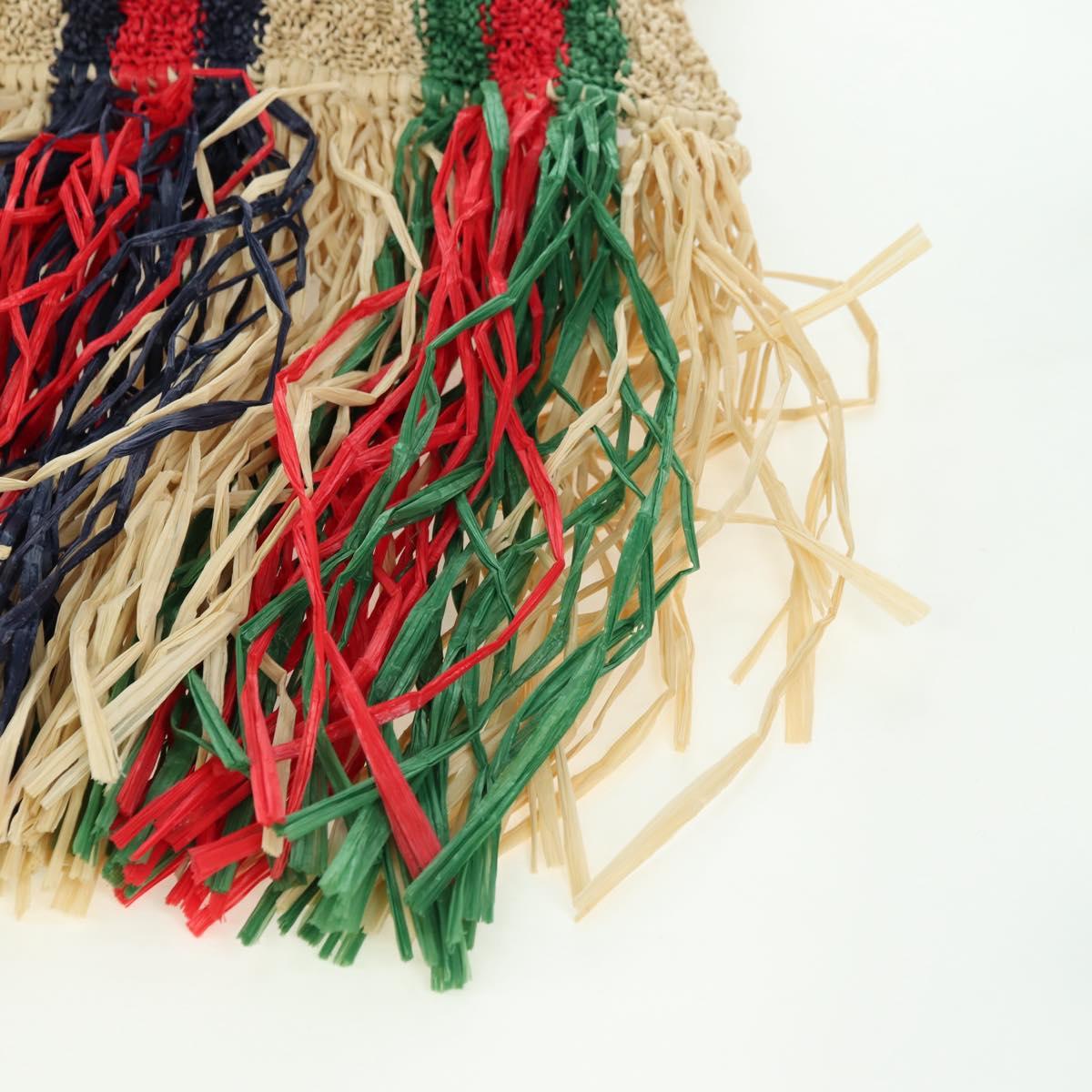 GUCCI Shoulder Bag Raffia Multicolor Auth 177605M