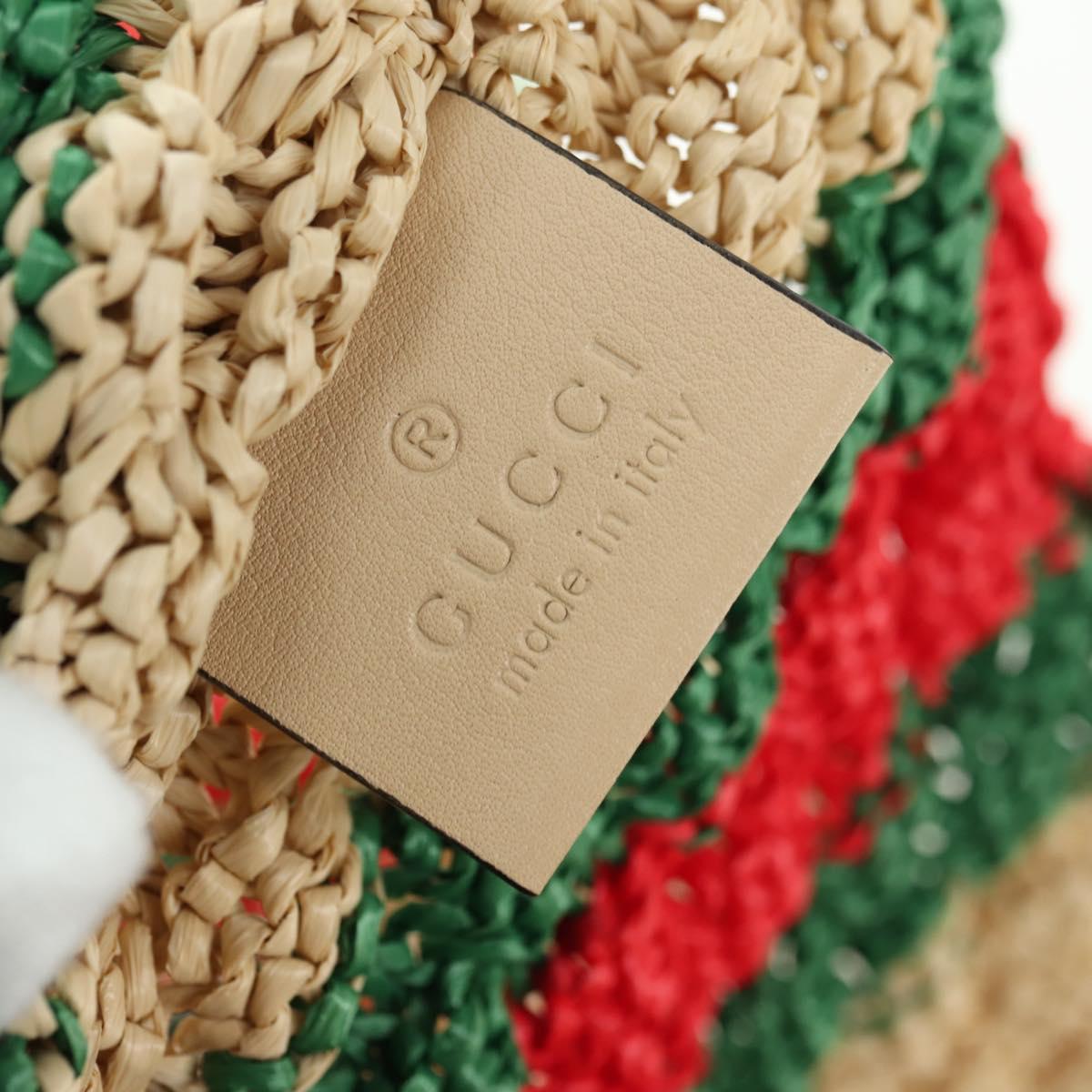 GUCCI Shoulder Bag Raffia Multicolor Auth 177605M