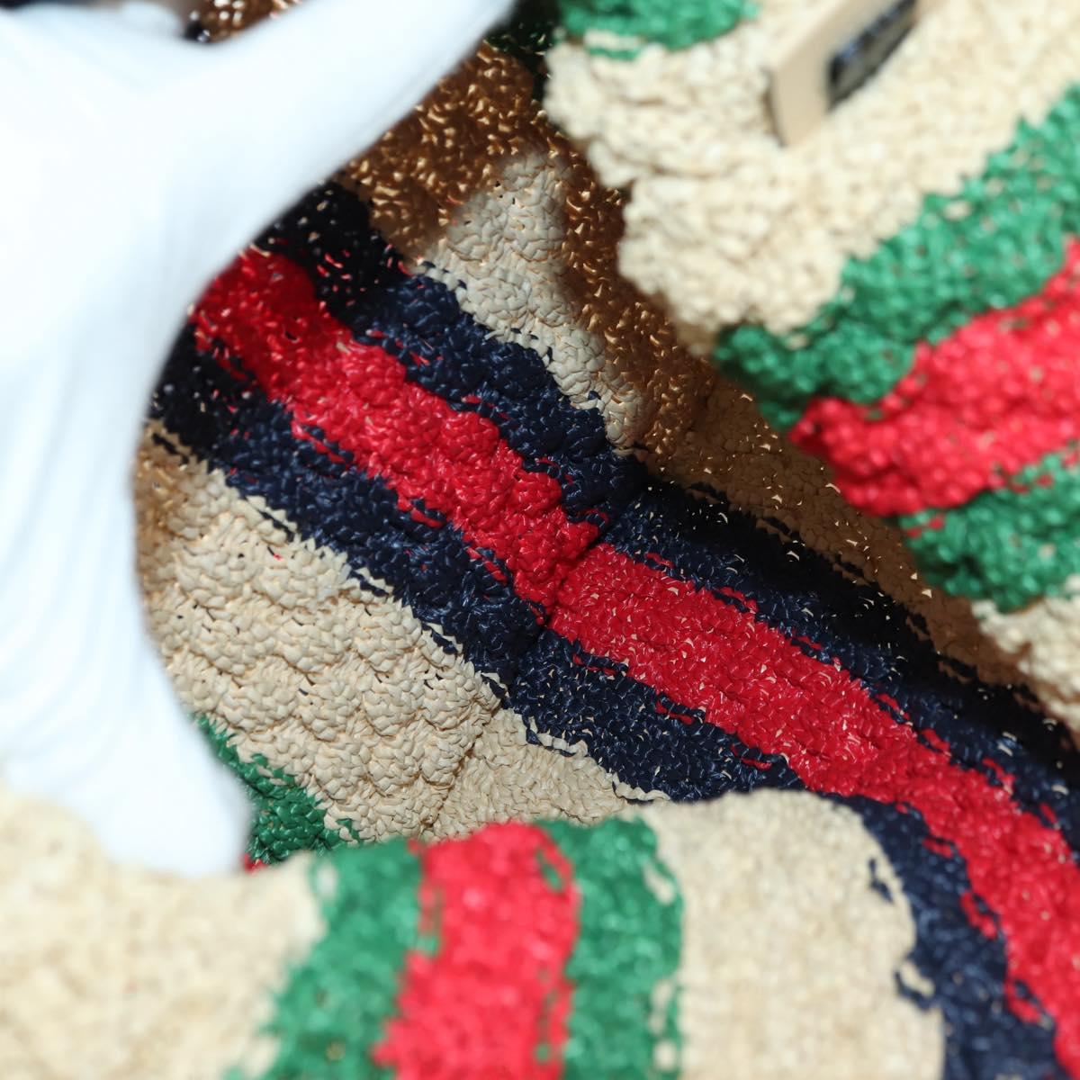 GUCCI Shoulder Bag Raffia Multicolor Auth 177605M