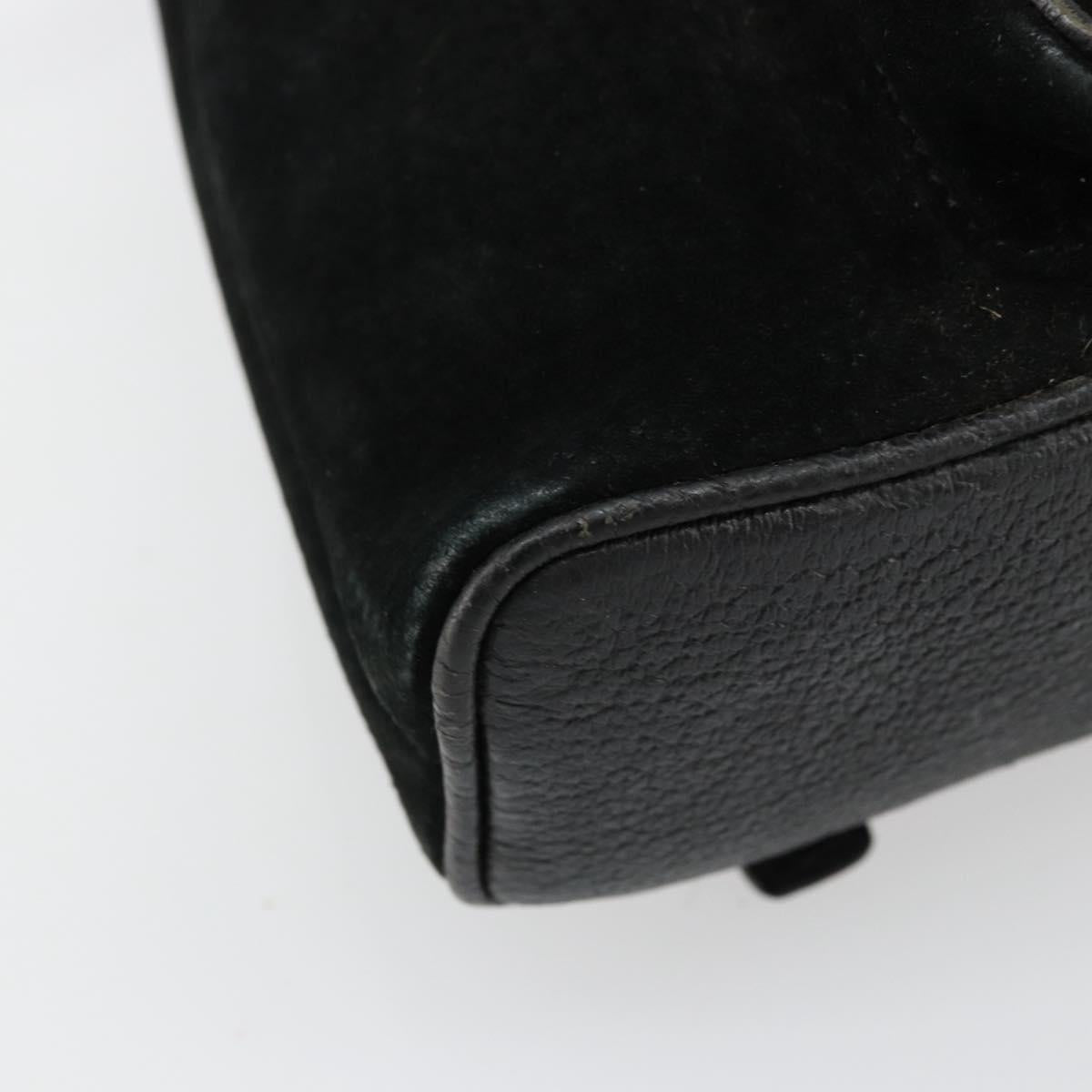 GUCCI Bamboo Backpack Suede Black Gold 003 1705 0030 Auth 177608
