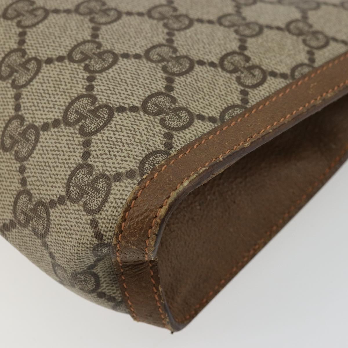 GUCCI GG Supreme Web Sherry Line Clutch Bag PVC Beige 89 01 032 Auth 177611