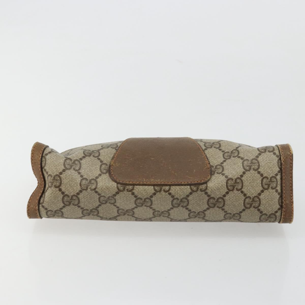 GUCCI GG Supreme Web Sherry Line Clutch Bag PVC Beige 89 01 032 Auth 177611