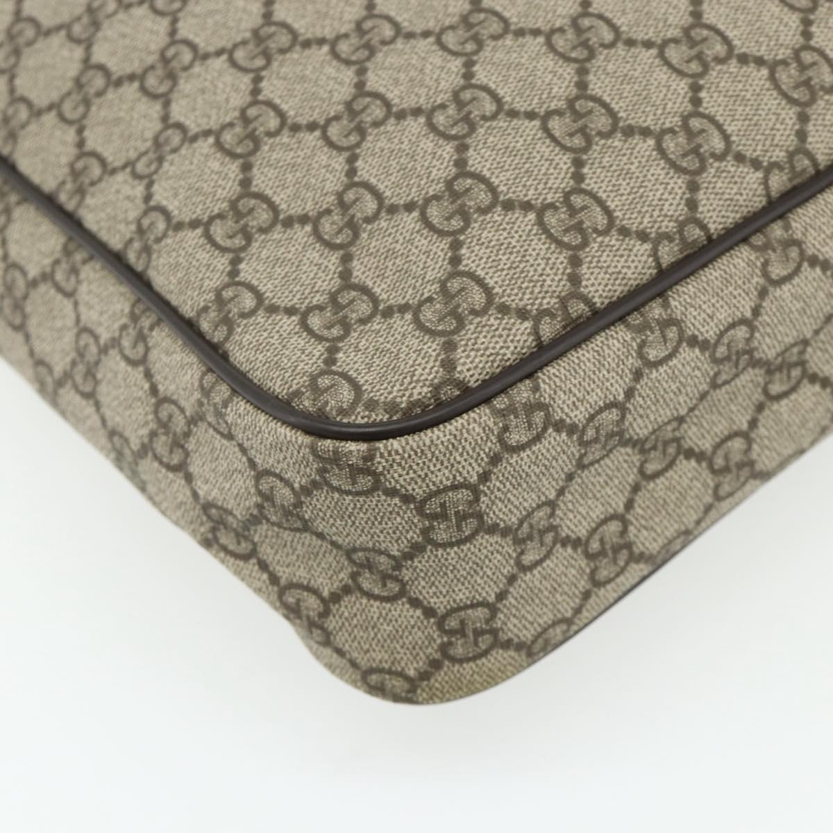 GUCCI GG Supreme Shoulder Bag PVC Leather Beige Gold 201448 Auth 177612A