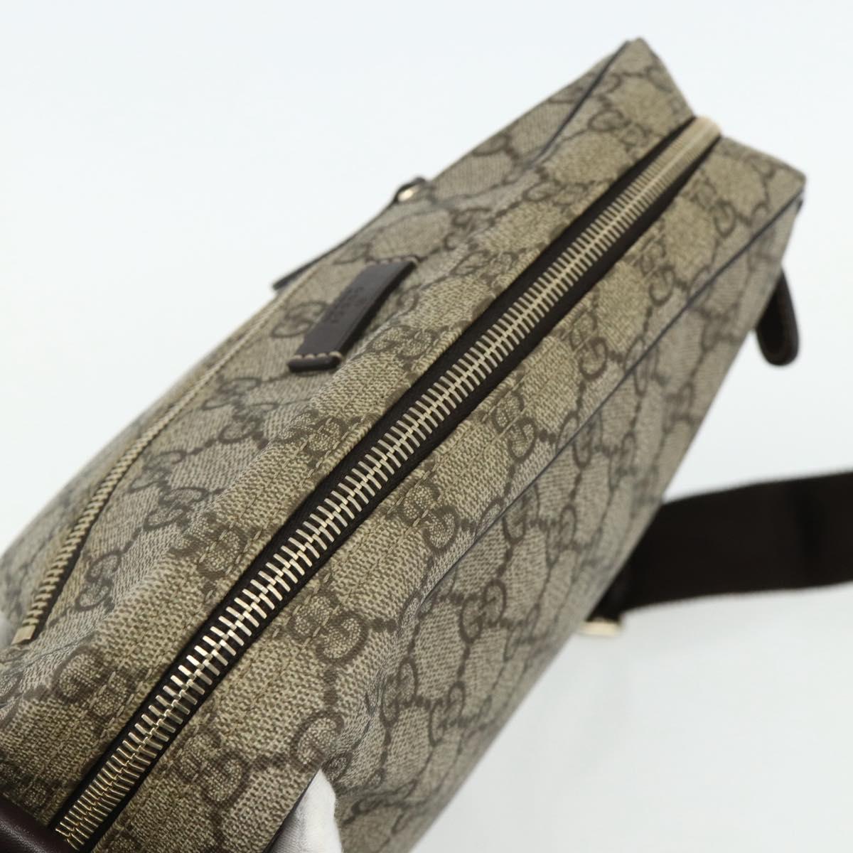 GUCCI GG Supreme Shoulder Bag PVC Leather Beige Gold 201448 Auth 177612A