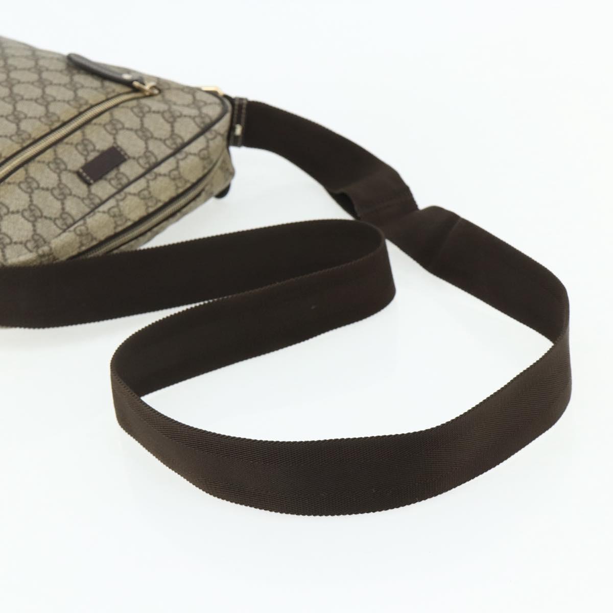 GUCCI GG Supreme Shoulder Bag PVC Leather Beige Gold 201448 Auth 177612A