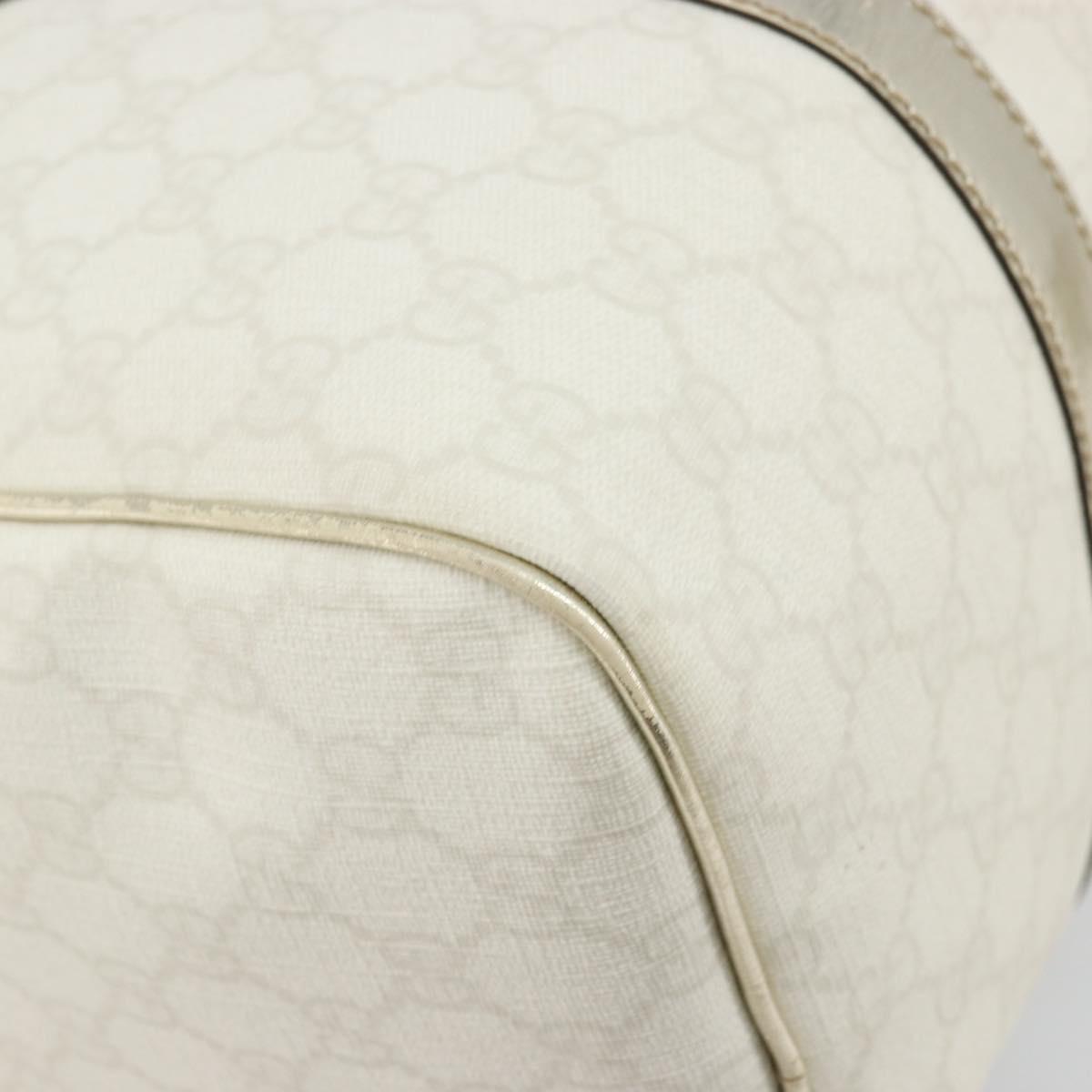 GUCCI GG Supreme Boston Bag PVC White Gold 193603 Auth 177613A
