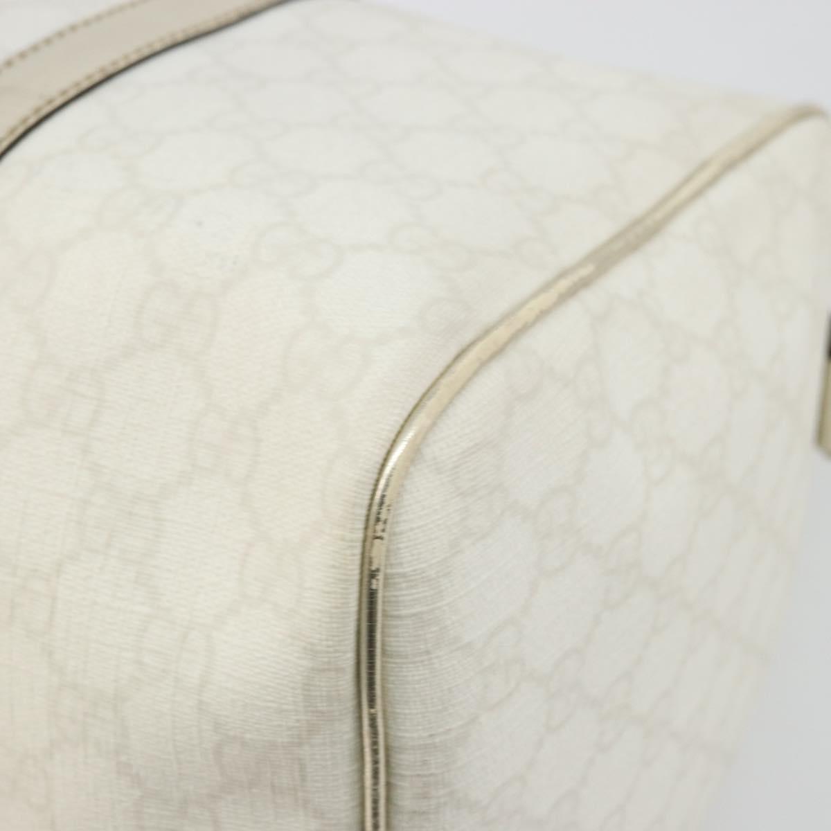 GUCCI GG Supreme Boston Bag PVC White Gold 193603 Auth 177613A