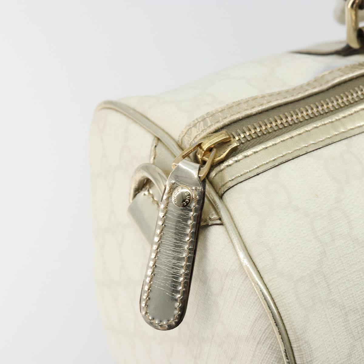 GUCCI GG Supreme Boston Bag PVC White Gold 193603 Auth 177613A