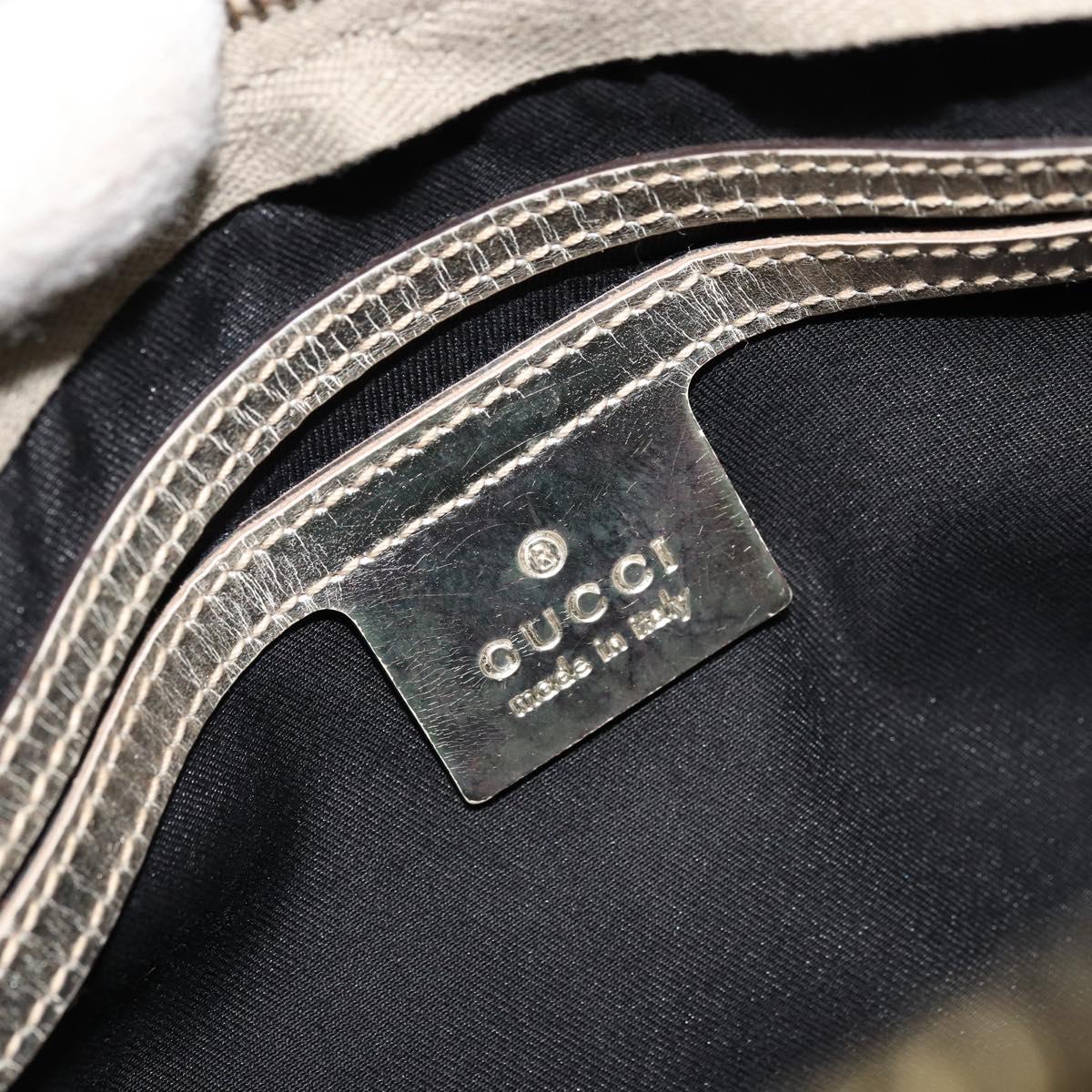 GUCCI GG Supreme Boston Bag PVC White Gold 193603 Auth 177613A