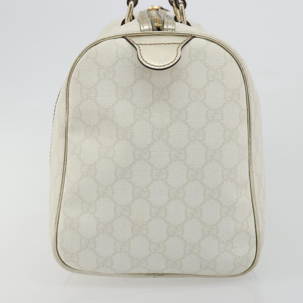 GUCCI GG Supreme Boston Bag PVC White Gold 193603 Auth 177613A
