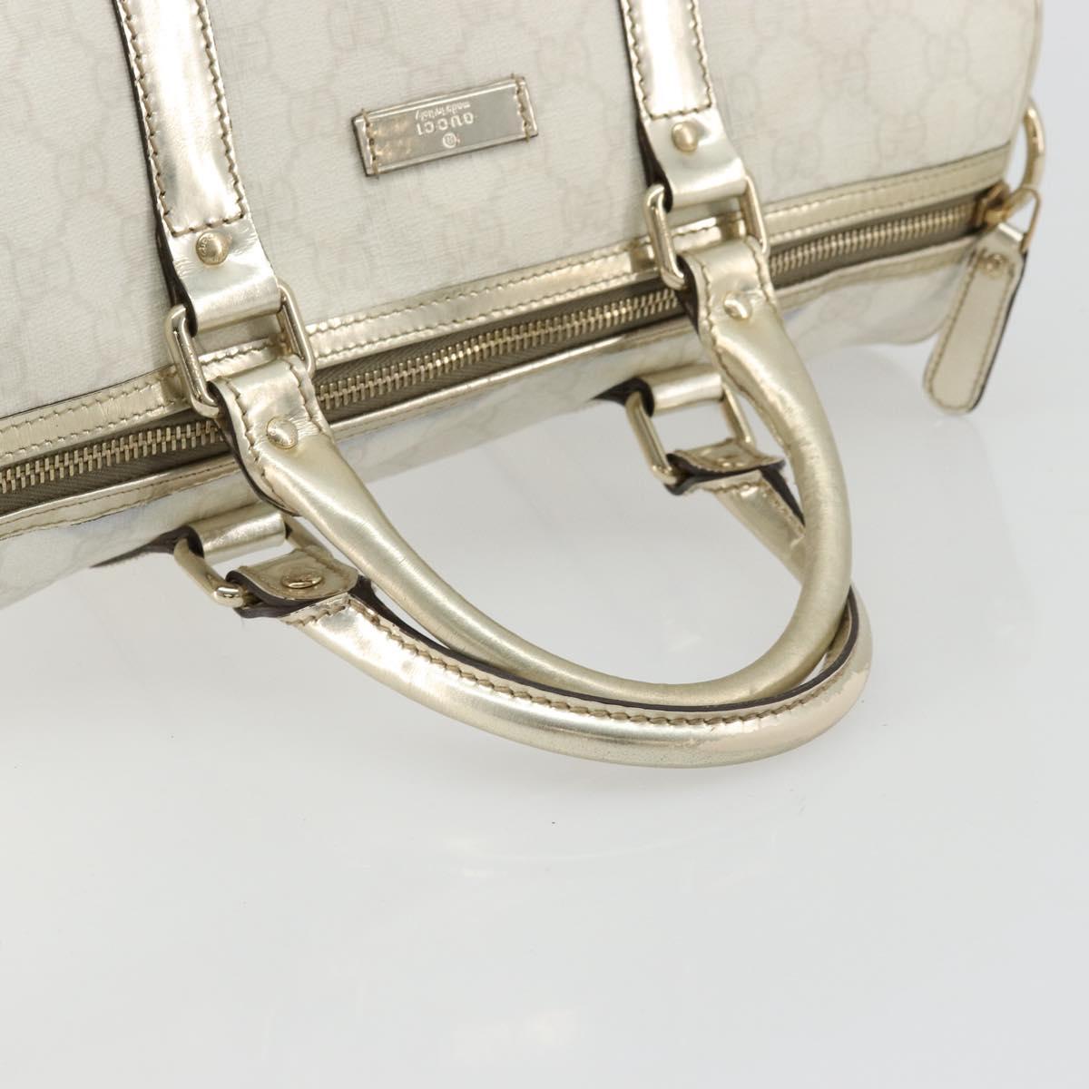 GUCCI GG Supreme Boston Bag PVC White Gold 193603 Auth 177613A