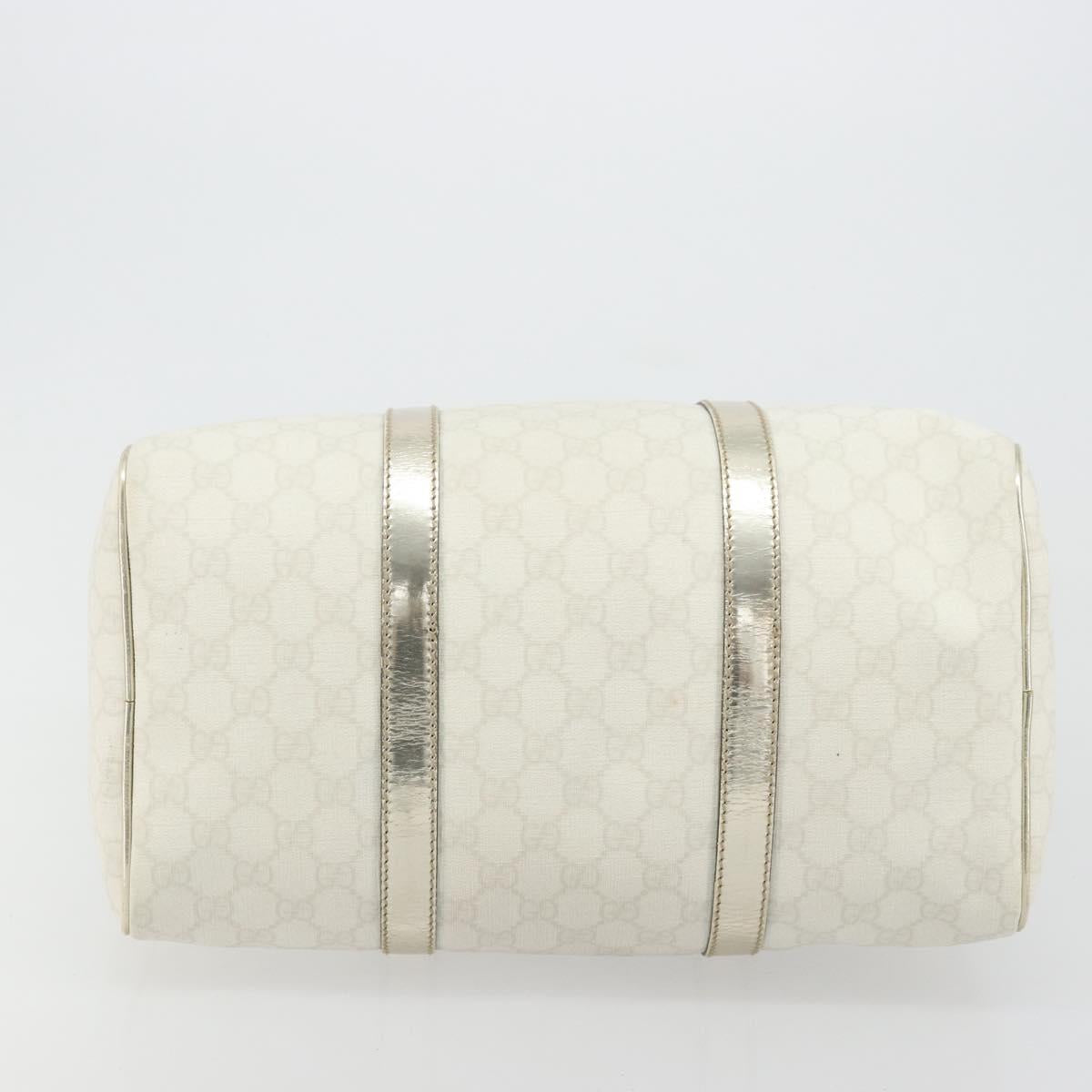 GUCCI GG Supreme Boston Bag PVC White Gold 193603 Auth 177613A