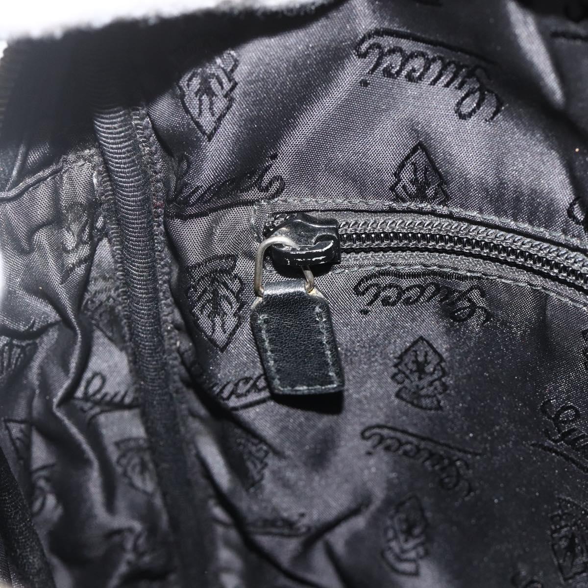 GUCCI GG Canvas Guccissima Shoulder Bag Leather Black Gold 201448 Auth 177614