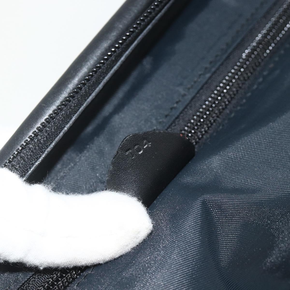 CELINE Circle Hand Bag Nylon Black Gold Auth 177620