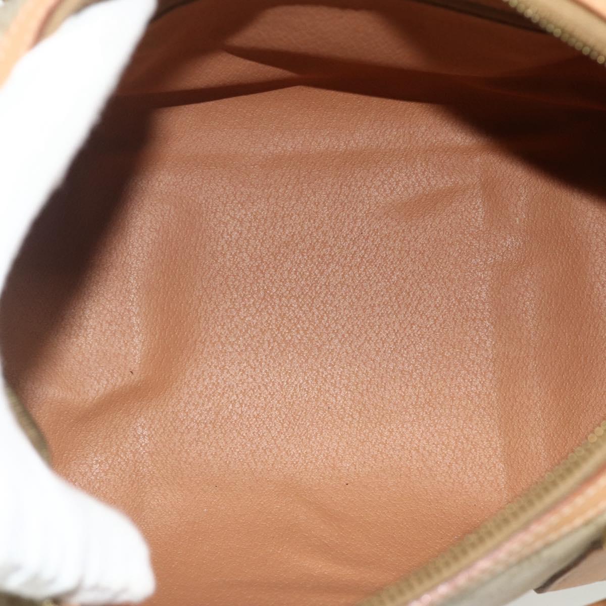 CELINE Macadam Canvas Boston Bag PVC 2way Beige Gold Auth 177621A