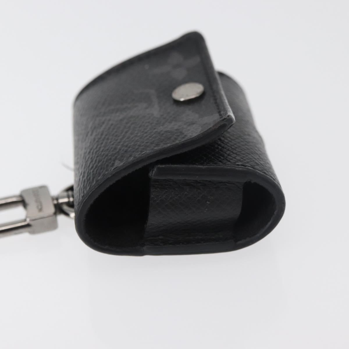LOUIS VUITTON Monogram Eclipse Etui Earphone Case Black N00341 LV Auth 177630A