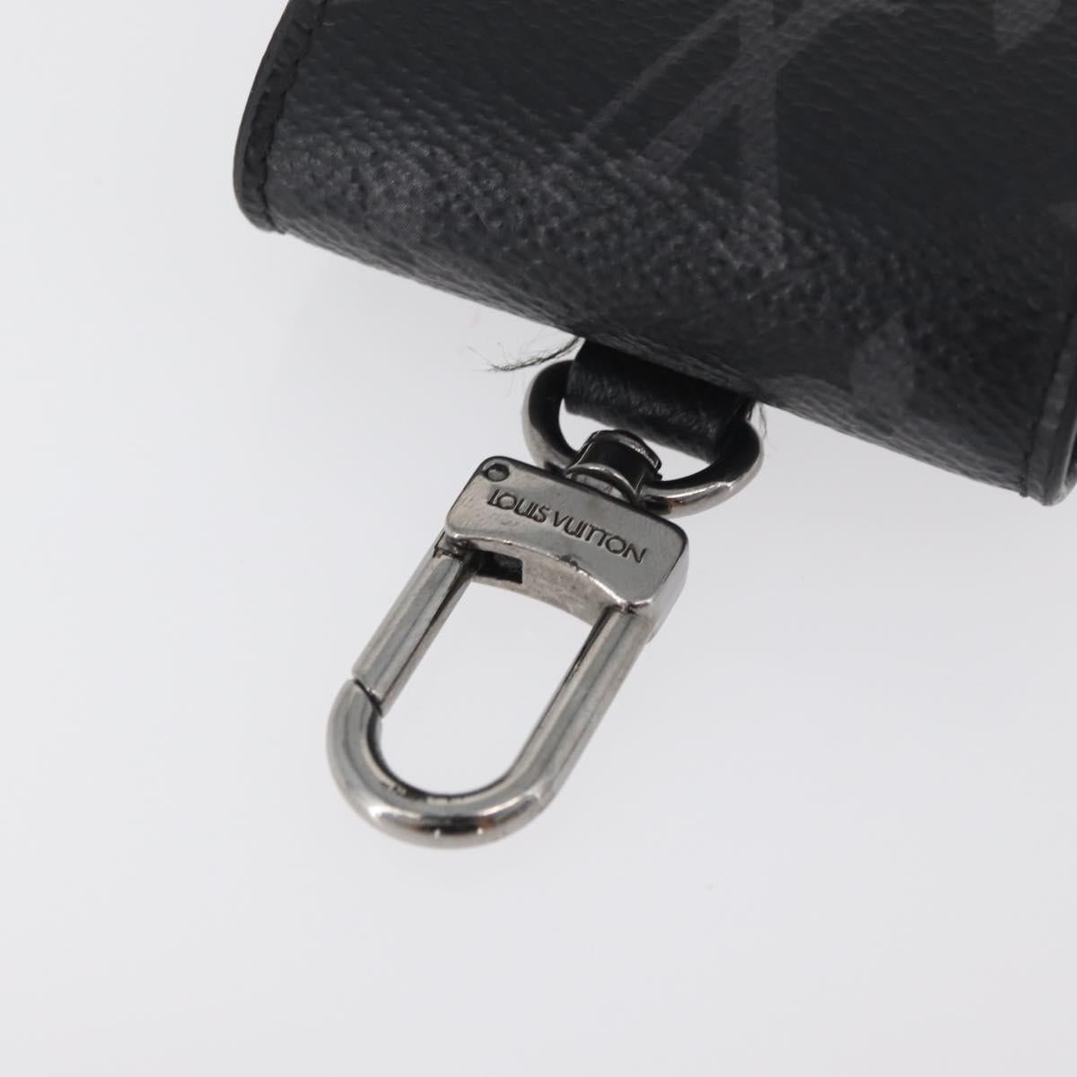 LOUIS VUITTON Monogram Eclipse Etui Earphone Case Black N00341 LV Auth 177630A