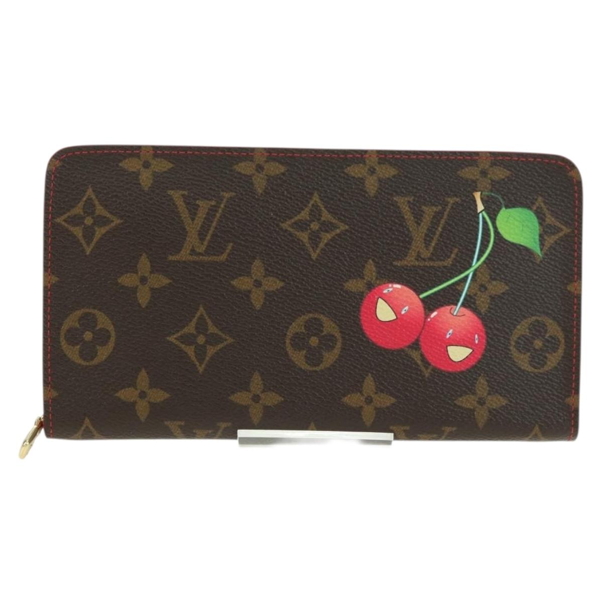 LOUIS VUITTON Monogram Cherry Porte Monnaie Zip Long Wallet M95006 Auth 177654V